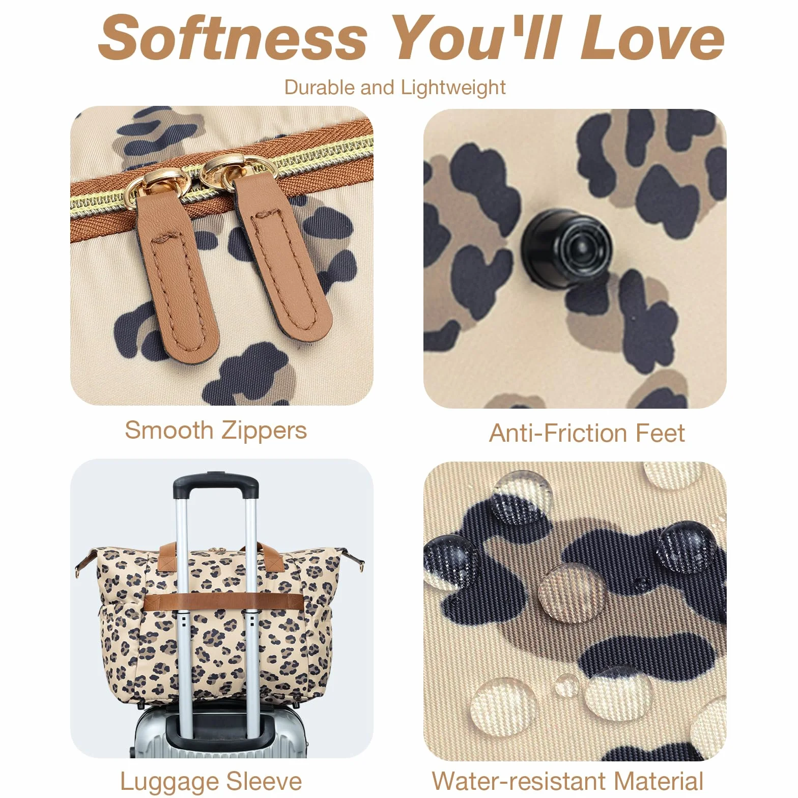 Borsa fasciatoio con borsa per ciuccio e fasciatoio, zaino multifunzione per pannolini da viaggio per mamma e papà, con leopardo isolato