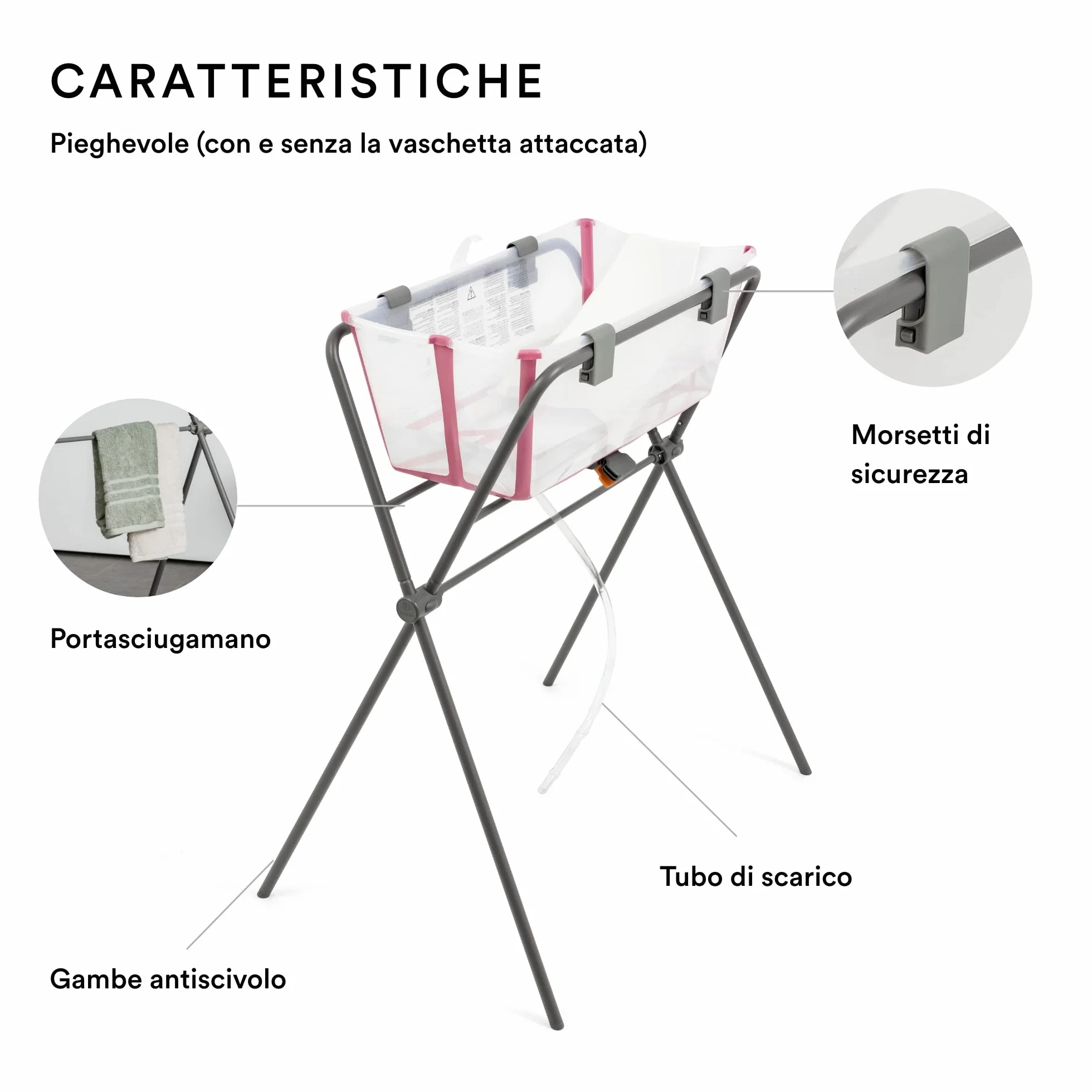 Stokke - Supporto da bagno Flexi, colore: grigio, non compatibile con Flexi Bath XL, ideale per neonati fino a 10 kg