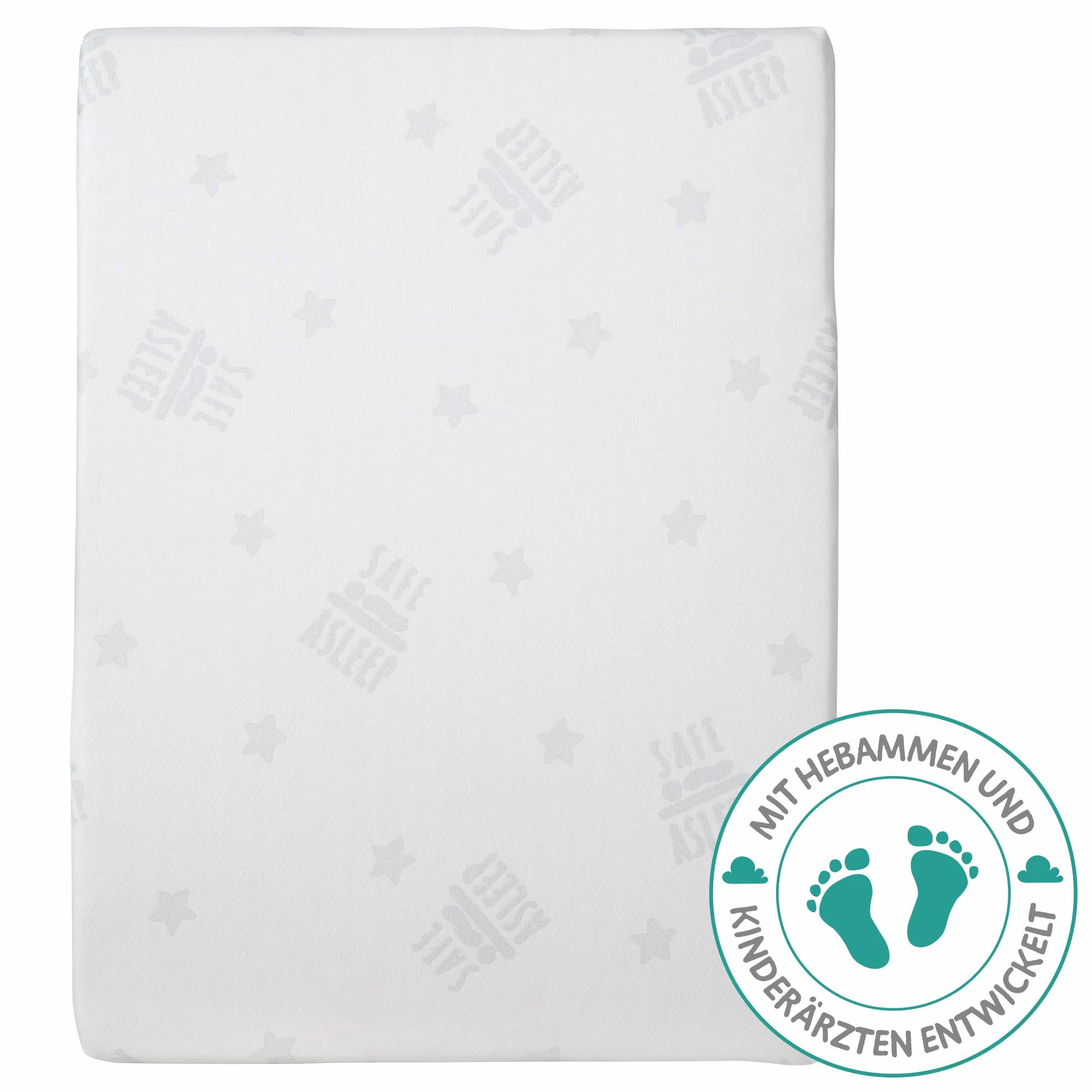 roba Materasso per Box safe asleep Air, Rettangolare, 75 x 100 cm, Rivestimento in Jacquard, Imbottito, Sfoderabile e Lavabile, con Zip, Bianco