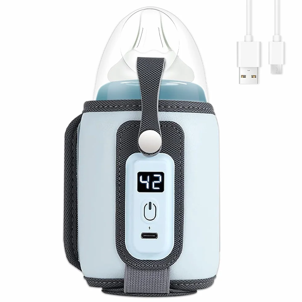 mizikuu Scaldabiberon Elettrico Auto, Sterilizzatore Biberon con Timer Digitale Display LCD Rapido Riscaldatore Di Alimenti Per Bambini Latte Materno Per Pratico da Usare a Casa e in Viaggio
