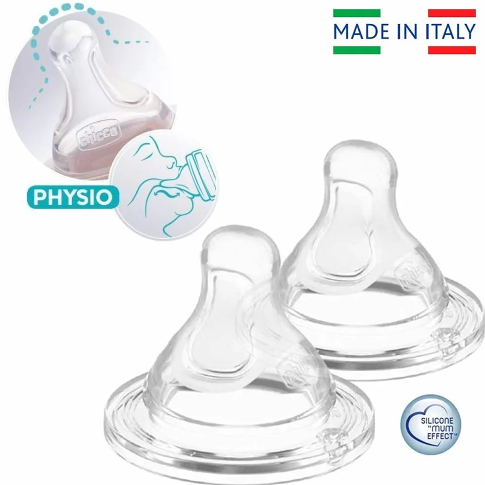 Chicco Tettarella in silicone 4 pezzi flusso MEDIO, effetto mamma, 2 mesi+ made in Italy