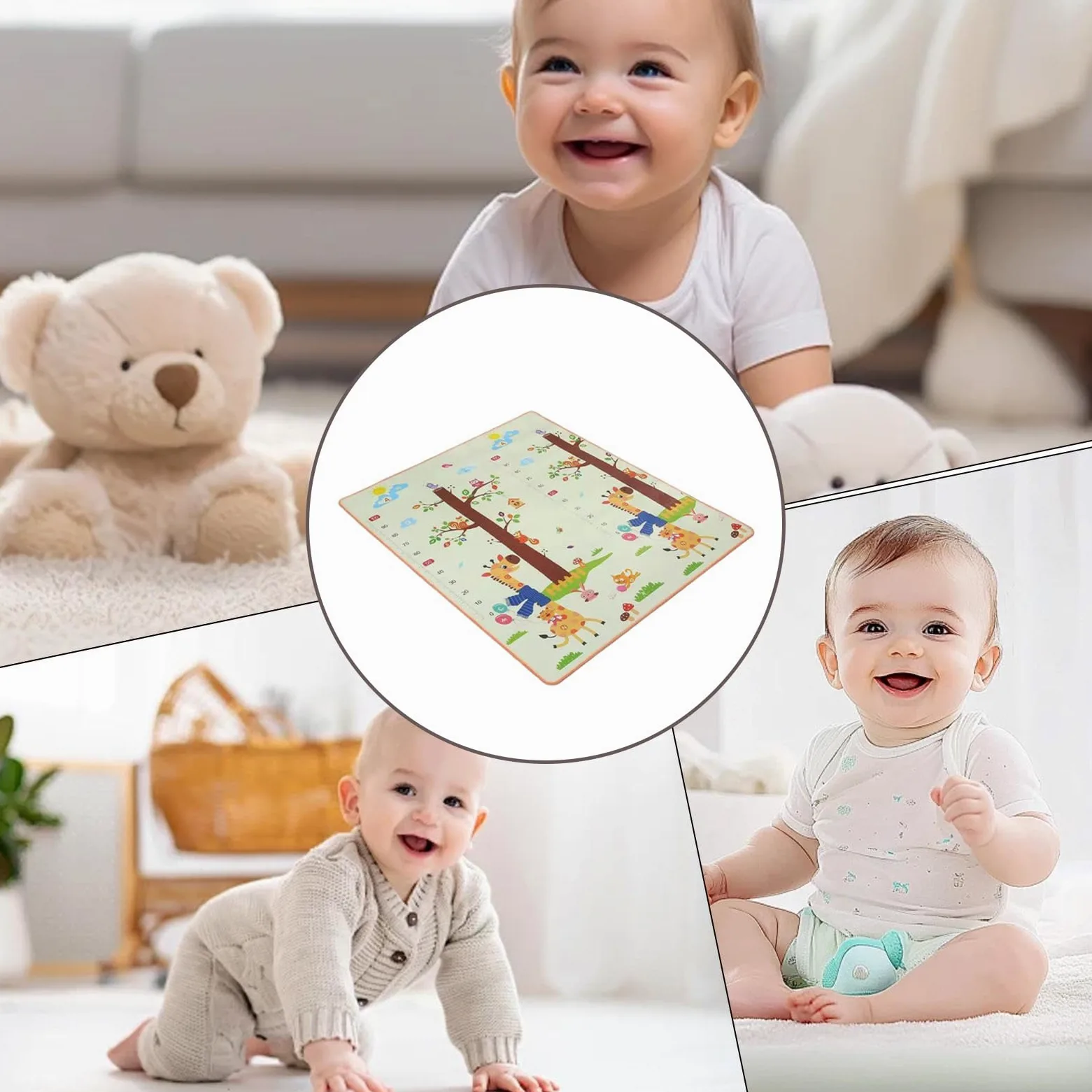 Tappeto Attività Bambini 200x180cm Tappeto Pieghevole Per Gattonamento | Tappeto Da Per Gattonamento Per Asilo Scuola Infanzia Soggiorno Camera