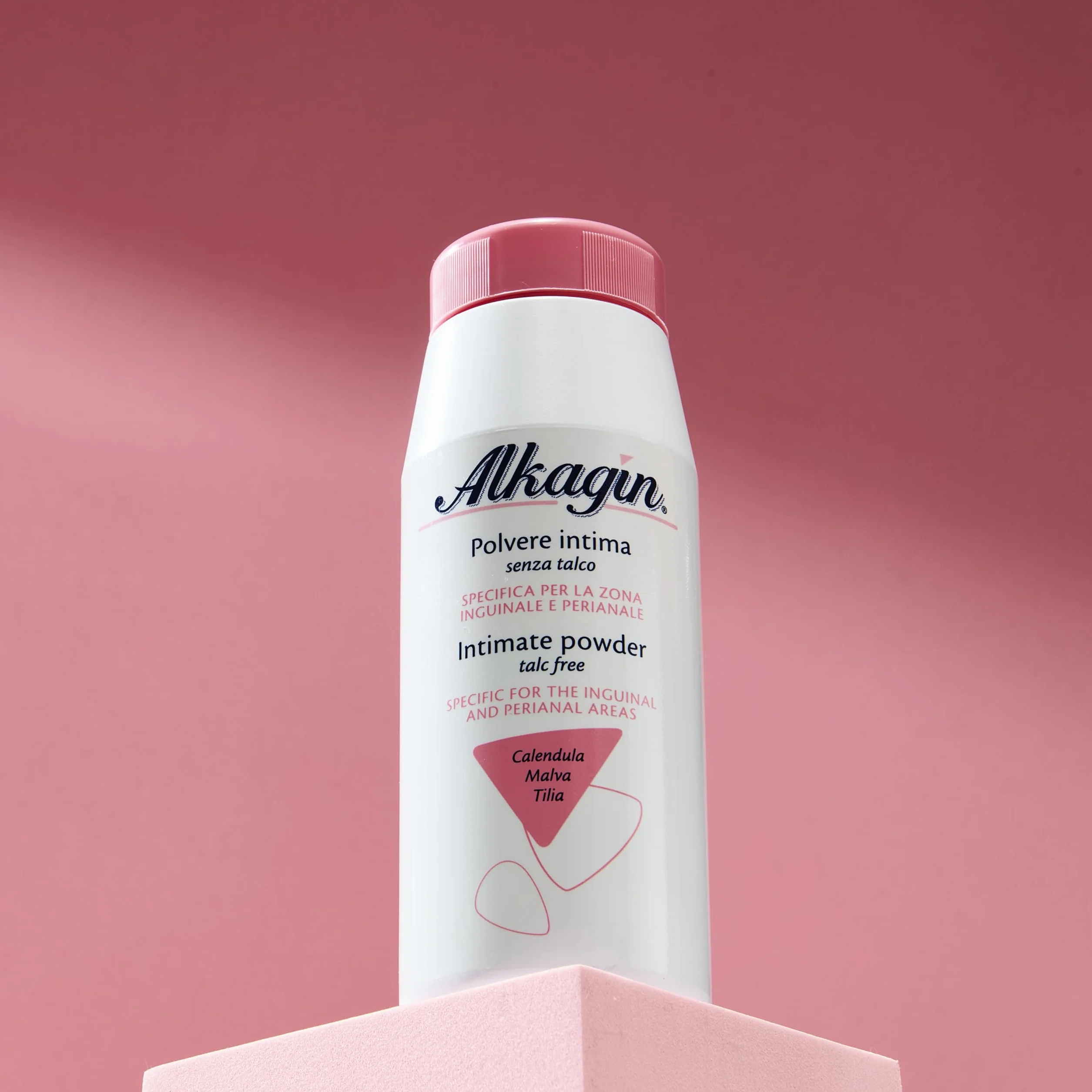 Alkagin Polvere Intima assorbente a base di Calendula, Malva e Tilia, Assorbe il sudore e l'umidità, Previene le Irritazioni, Senza talco, Formato 100g