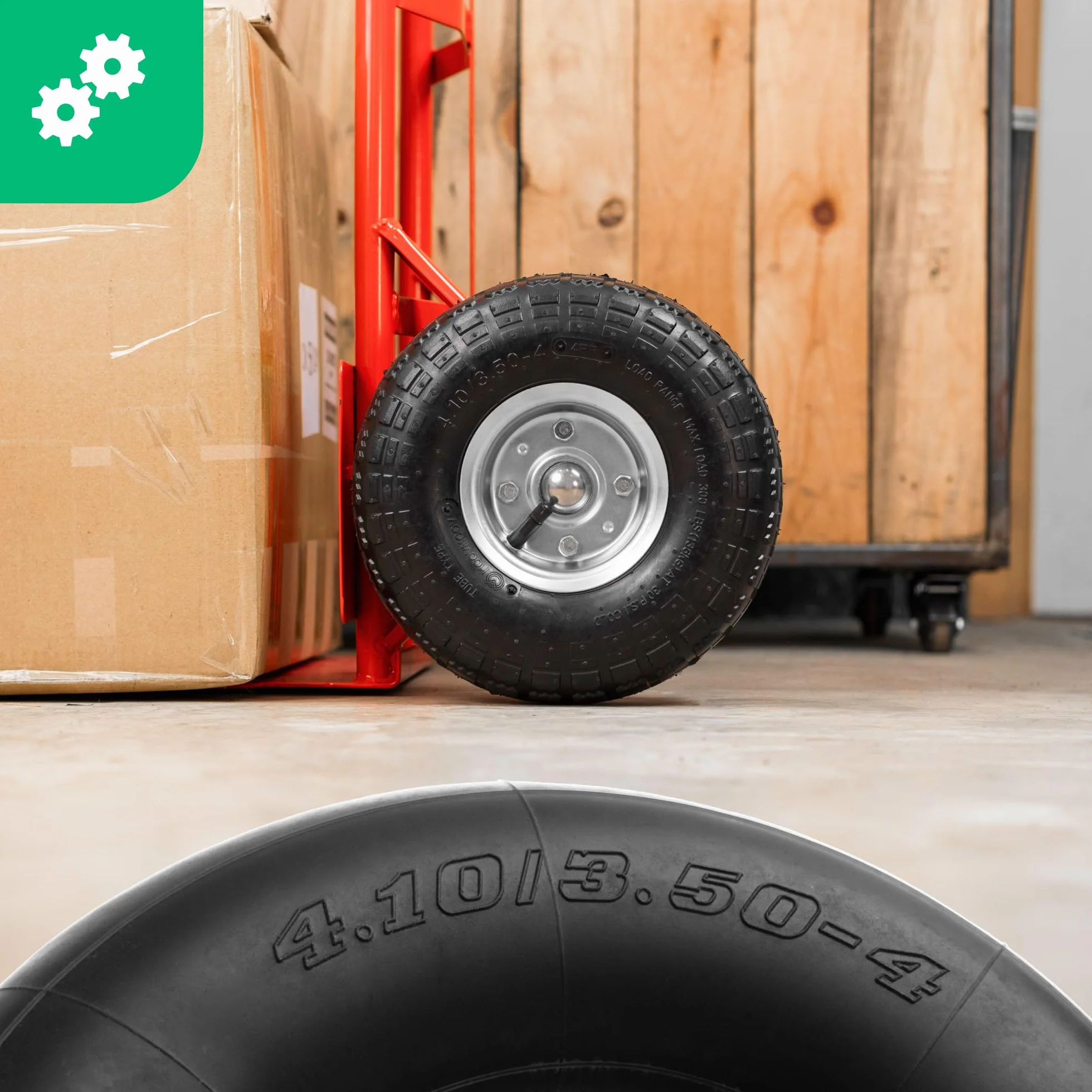 MoovMoov Camera d’Aria 4.10/3.50-4 per Scooter per Disabili, Scooter a Quattro Ruote, Carrello a Mano e Carrello da Giardino - Cerchio 4 Pollici - Set da 2