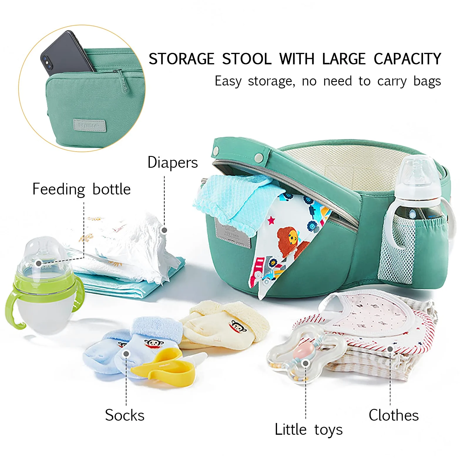 SONARIN Marsupio Neonati Multifunzione 3 in 1 con Sedile,Puro Cotone 3D Air Mesh Portantina Traspirante per Bambini 0-36 Mesi,Ergonomico,Regolabile,Tutte le Posizioni,Fino a 30 KG(Grigio Chiaro)