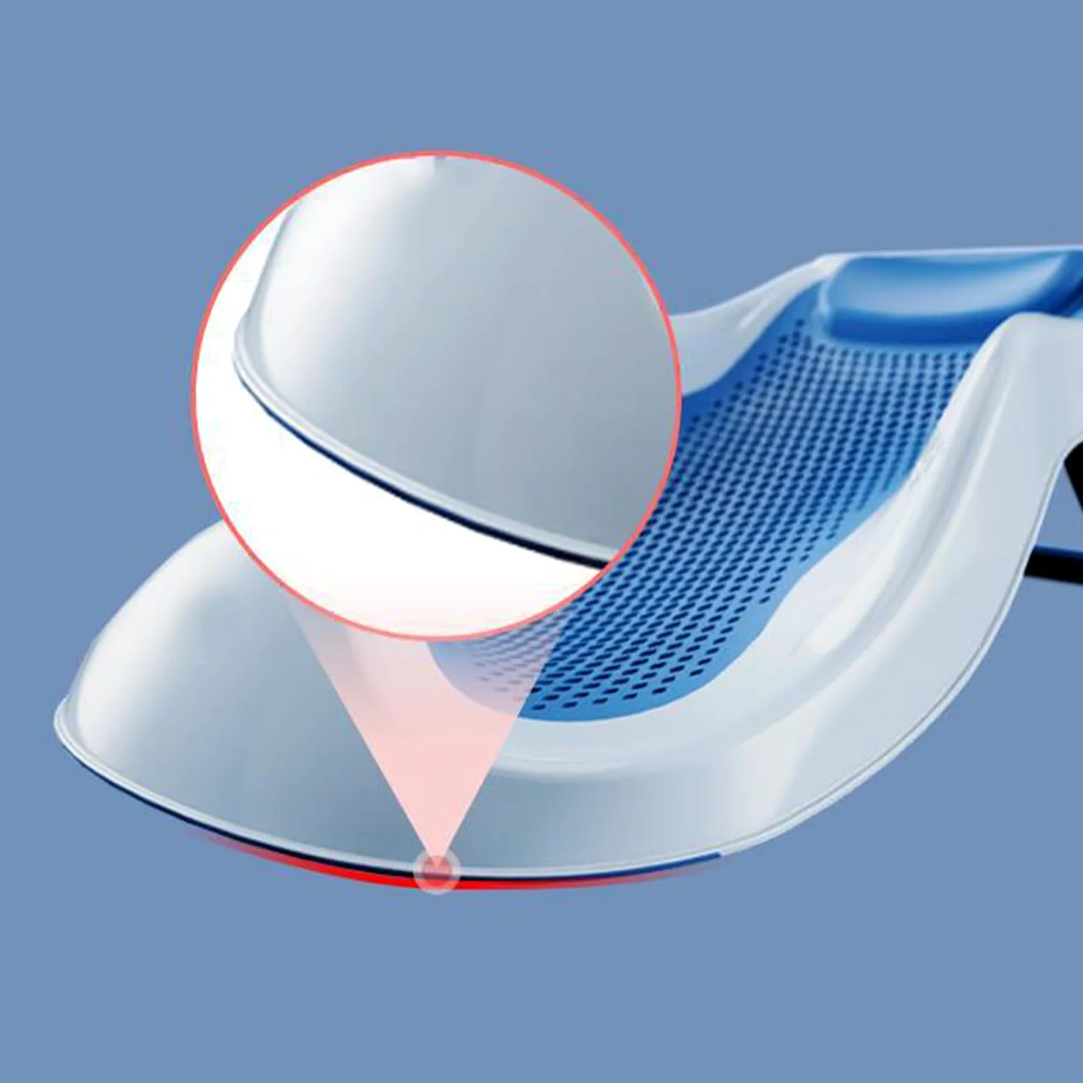 Supporto per Bagnetto Pieghevole Bagnetto Pieghevole Staffa di Supporto Sdraiata Seggiolino Ergonomico Antiscivolo per Neonati (Blu)