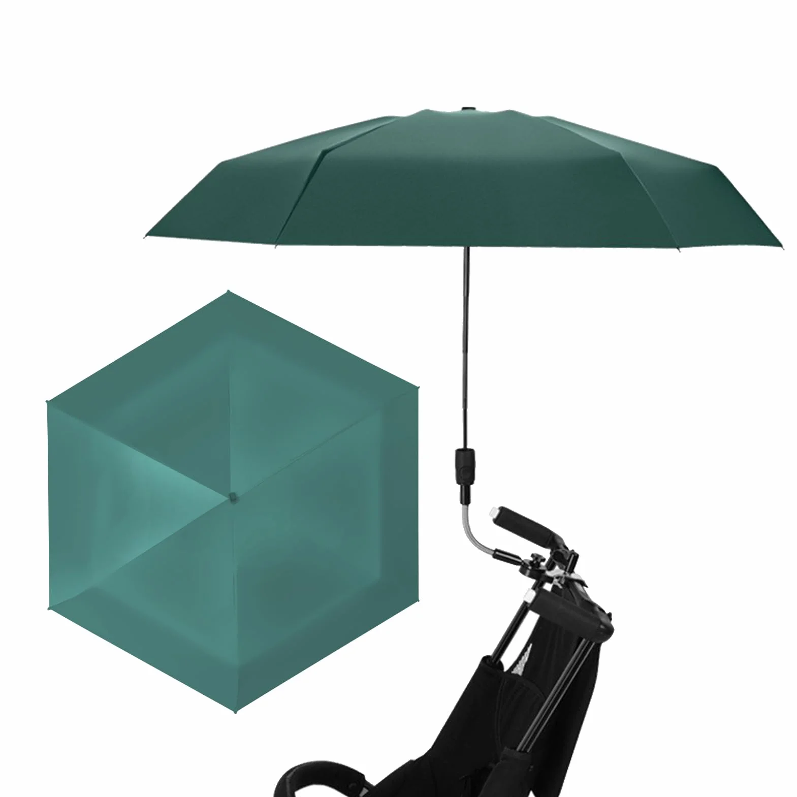 Ombrello da 90 Cm Con Morsetto per Sedia, Regolabile e Impermeabile per Sdraio, Rotelle, Passeggino, Campeggio (#2)