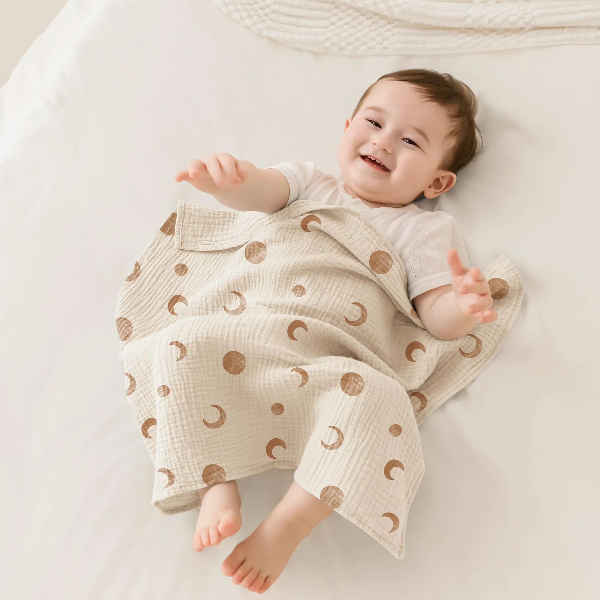 Susurration Salviette in Garza per Bambini Super Morbido Assorbente in Mussola a Grana Per Neonati, Unisex, per Bambine E Ragazzi 8 Pezzi, Set 60x60CM (Blu-verde)