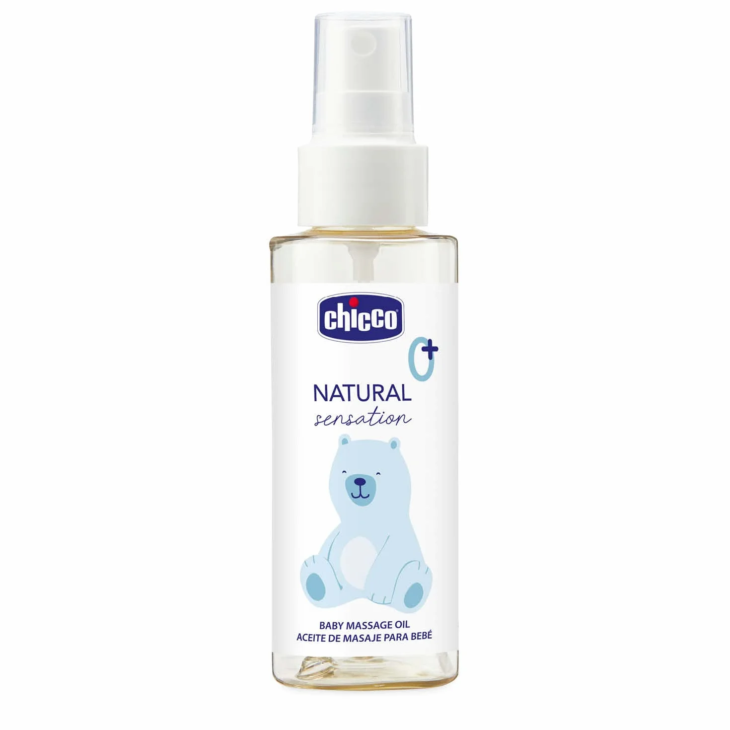 CHICCO Olio Massaggio 100 ml, aiuta l'elasticità della pelle, con Olio di Mandorle Dolci, per Bambino e Mamma