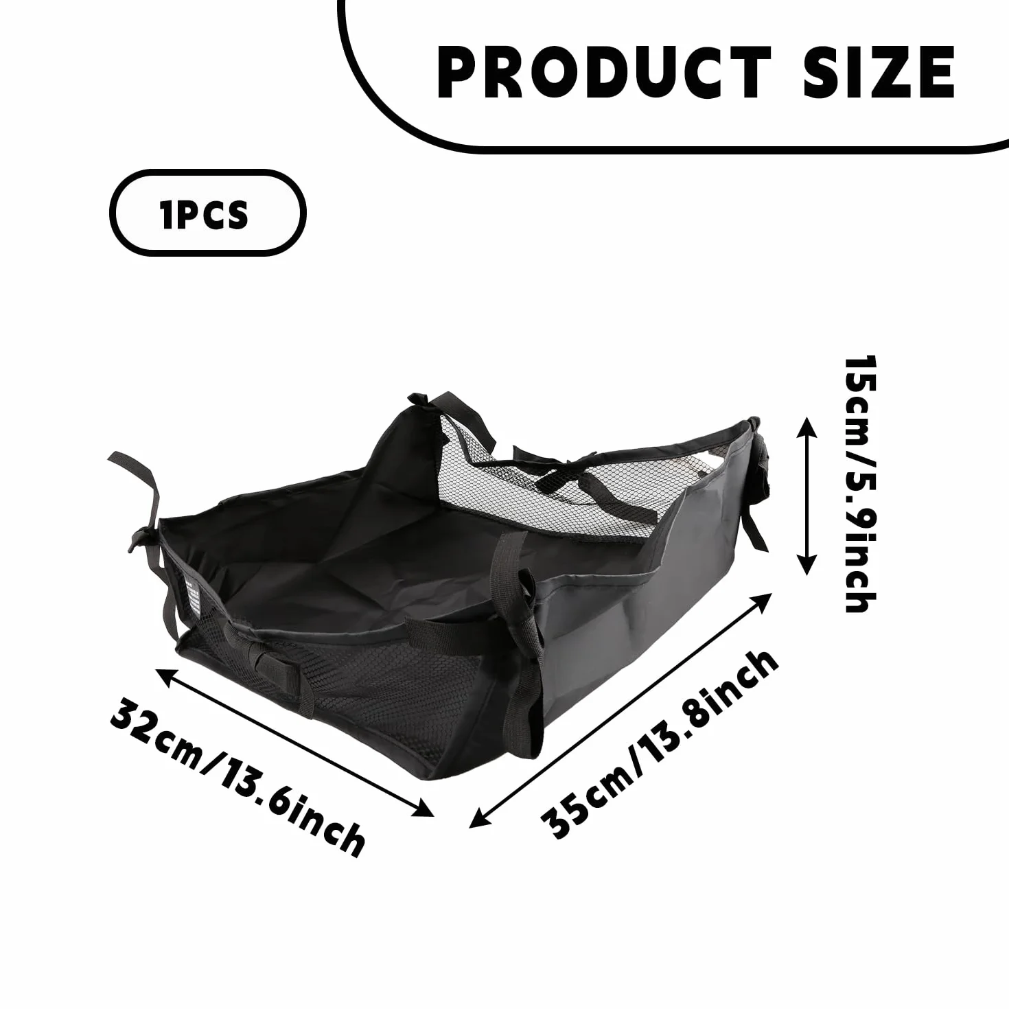 Borsa portaoggetti da appendere sotto il passeggino, cestino portaoggetti in rete, grande capacità, organizer con adesivo magico per pannolini, giocattoli e oggetti essenziali