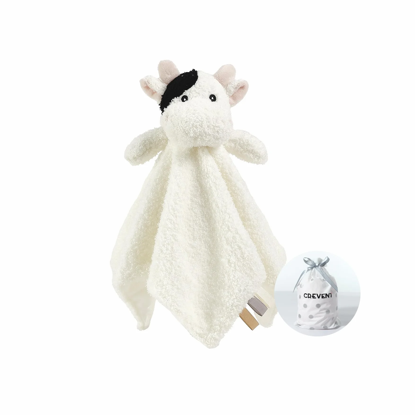 CREVENT Morbida coperta di peluche per bambini e bambine, per compleanno (mucca)