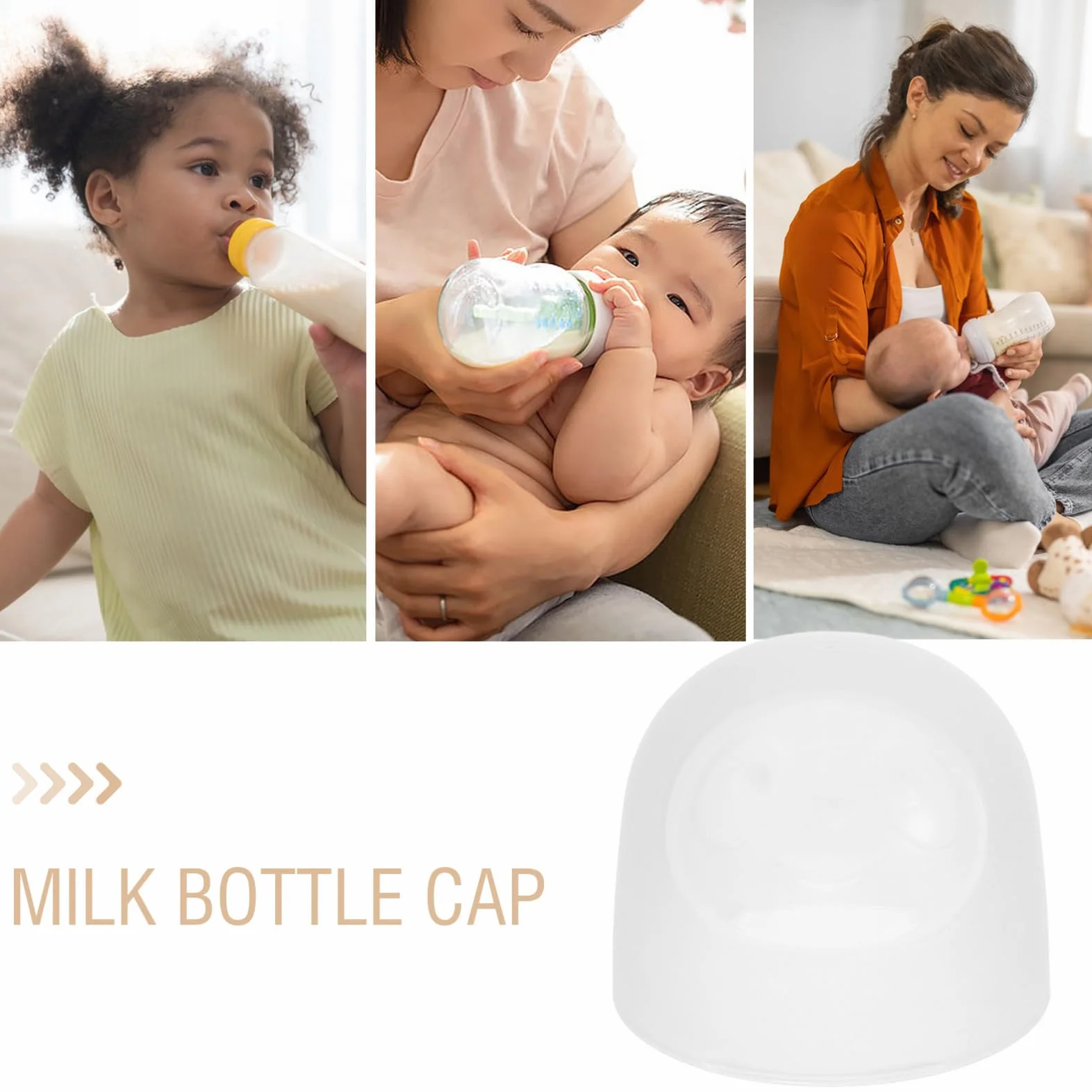 BESTonZON Set 3 Tappi Per Bottiglie Di Latte a Tenuta Stagna, Copri Bottiglia Anti-perdita in Plastica Riutilizzabili, Accessori Sostitutivi Per Bottiglie Domestiche