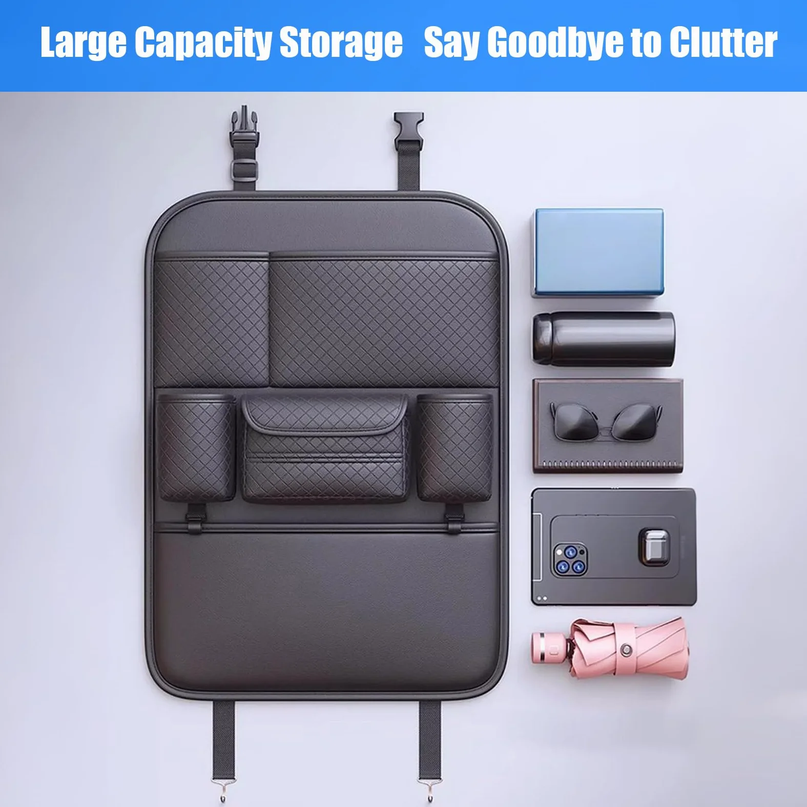 Organizzatore Auto Sedile Posteriore Grande Capacità Da Viaggio | Organizzatore Posteriore Con Paracalci Per Rimorchio Camper Camion Berlina Pick-up Tablet Giochi Snack