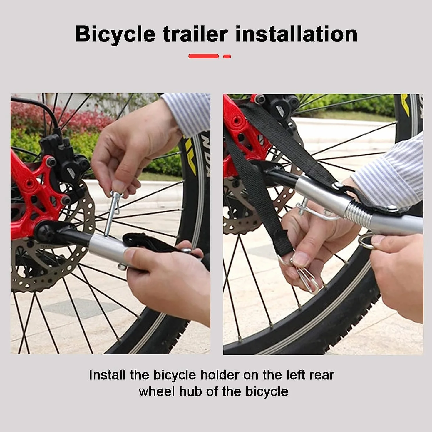 Rimorchio per bicicletta, gancio di traino, adattatore, rimorchio per bicicletta, con perno di sicurezza, per bicicletta, gancio per cani, rimorchio per cani, 2 set
