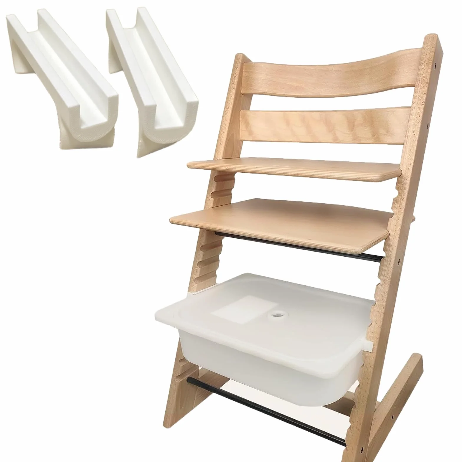 Adattatore Adatto per Stokke TrippTrapp compatibile con Ikea Trofast Scatola di Plastica, Soluzione Organizer Salvaspazio, Fissaggio per Seggiolone (Usare con coperchio)