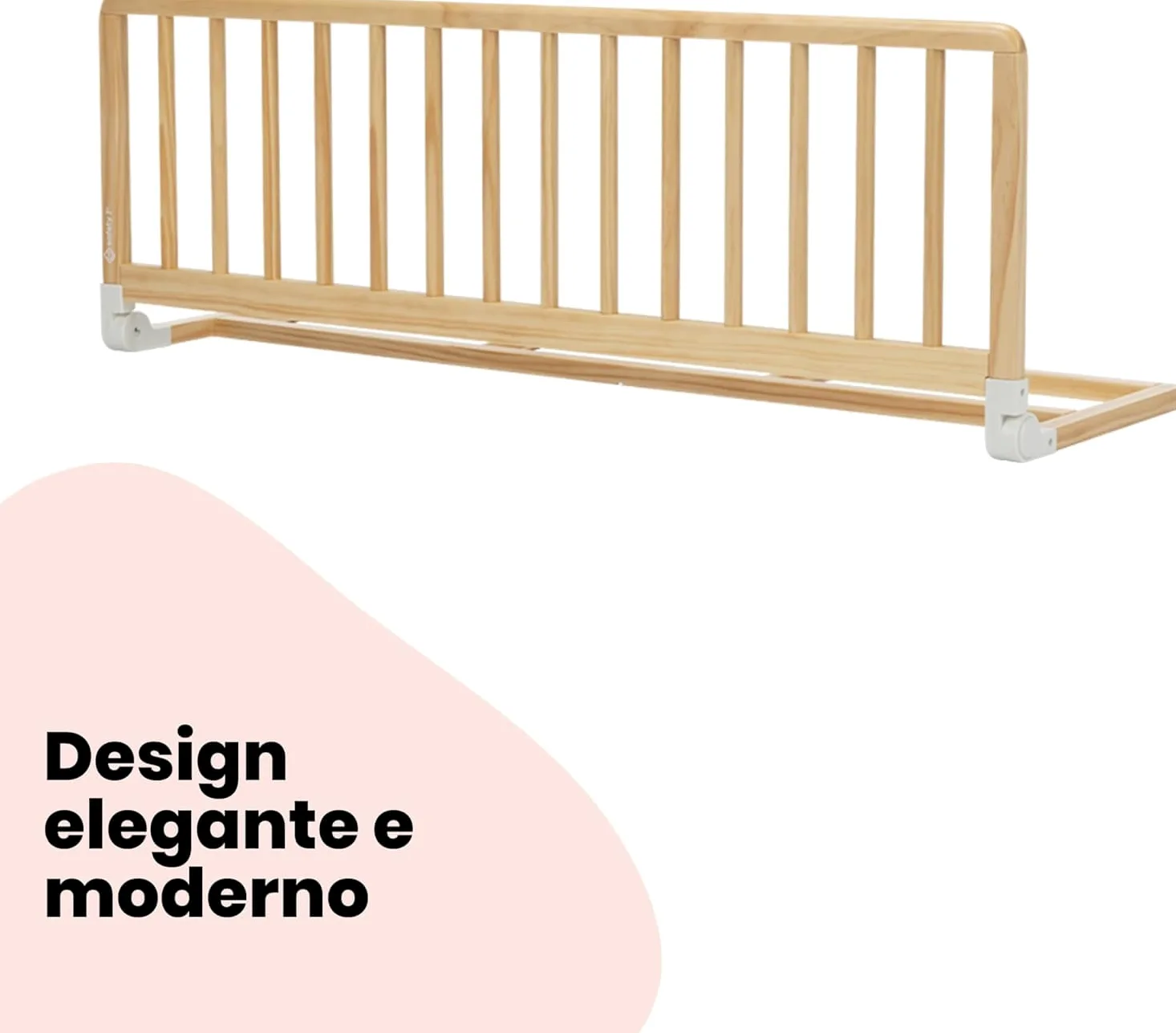 Safety 1st Barriera Letto Legno 110 cm, Sponda 18 Mesi - 5 Anni, Sbarra Letto Bambini, Paracolpi Anti Caduta in Legno Certificato FSC, Facile da Piegare e Conservare, Natural Wood