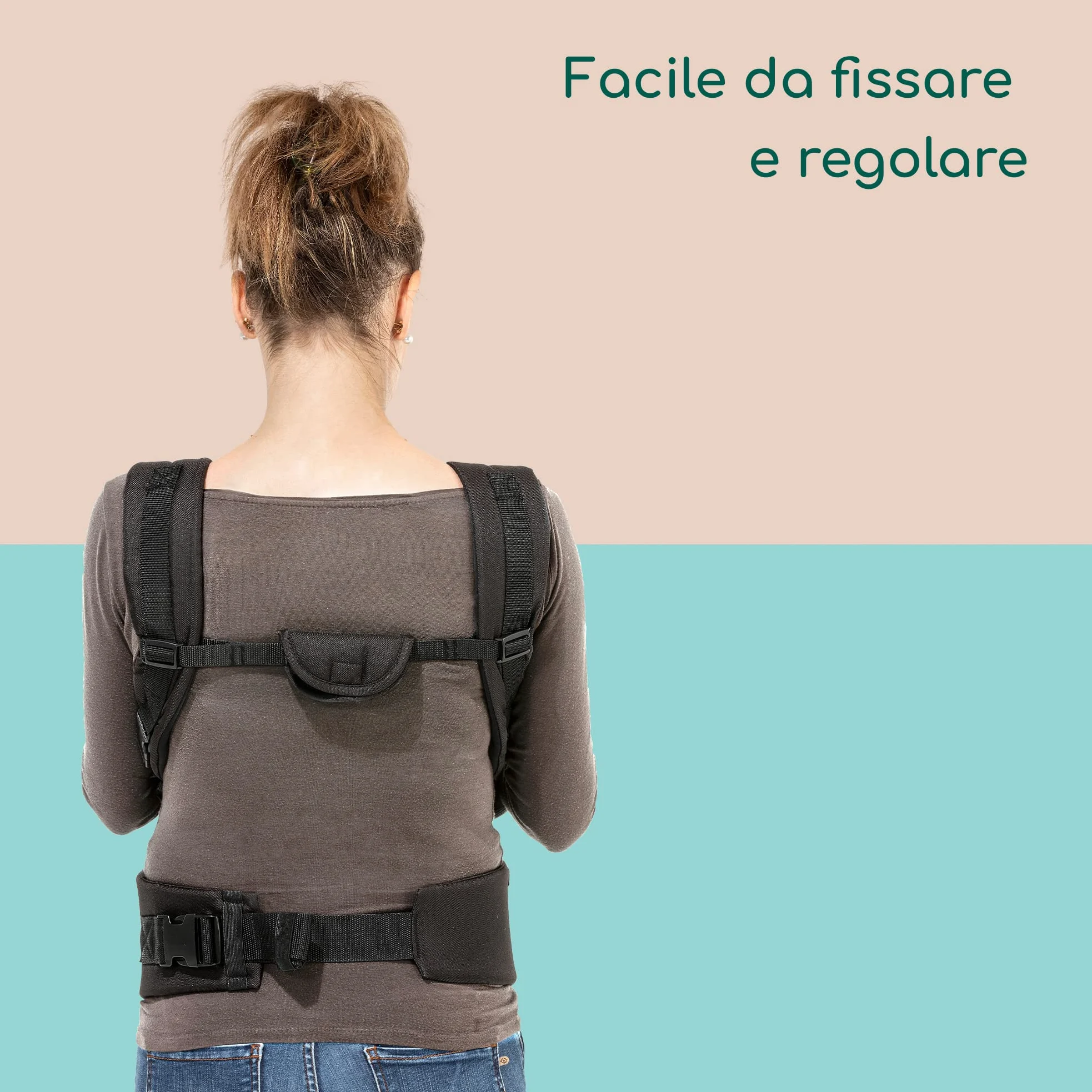 Bebeconfort Go4 Marsupio Ergonomico per neonati, 4 posizioni: fronte mamma e fronte strada, Schiena e Laterale, per bambini dalla nascita fino-15kg, Colore Black Chic (grigio scuro)
