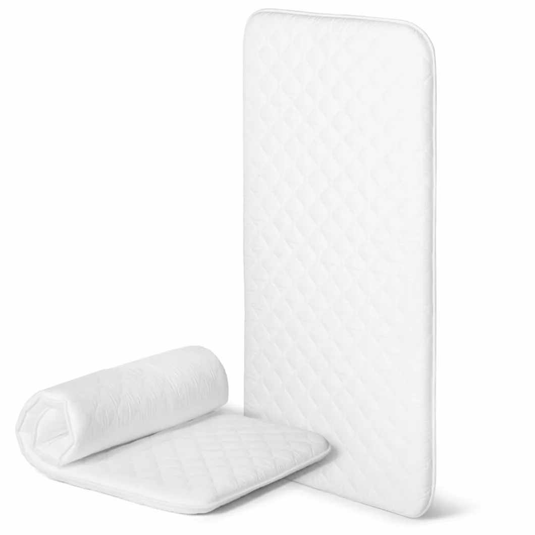 EPSELIA Materasso Lettino per Bambini Arrotolabile e Bordato per Viaggio o Campeggio, cm 60x120 H4 Certificato Antisoffoco EN16890:2017 Poliuretano CertiPUR™ OEKO-TEX®