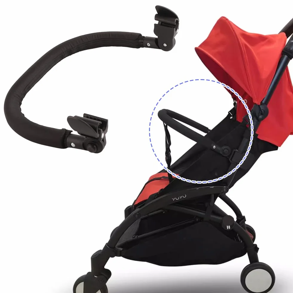 Bracciolo per Passeggino, Barra Paraurti Maniglia Universale Barre di Ricambio Corrimano Regolabile Balaustra Sicura Carrello con Asta Staccabile Accessori Ringhiera Estensibile