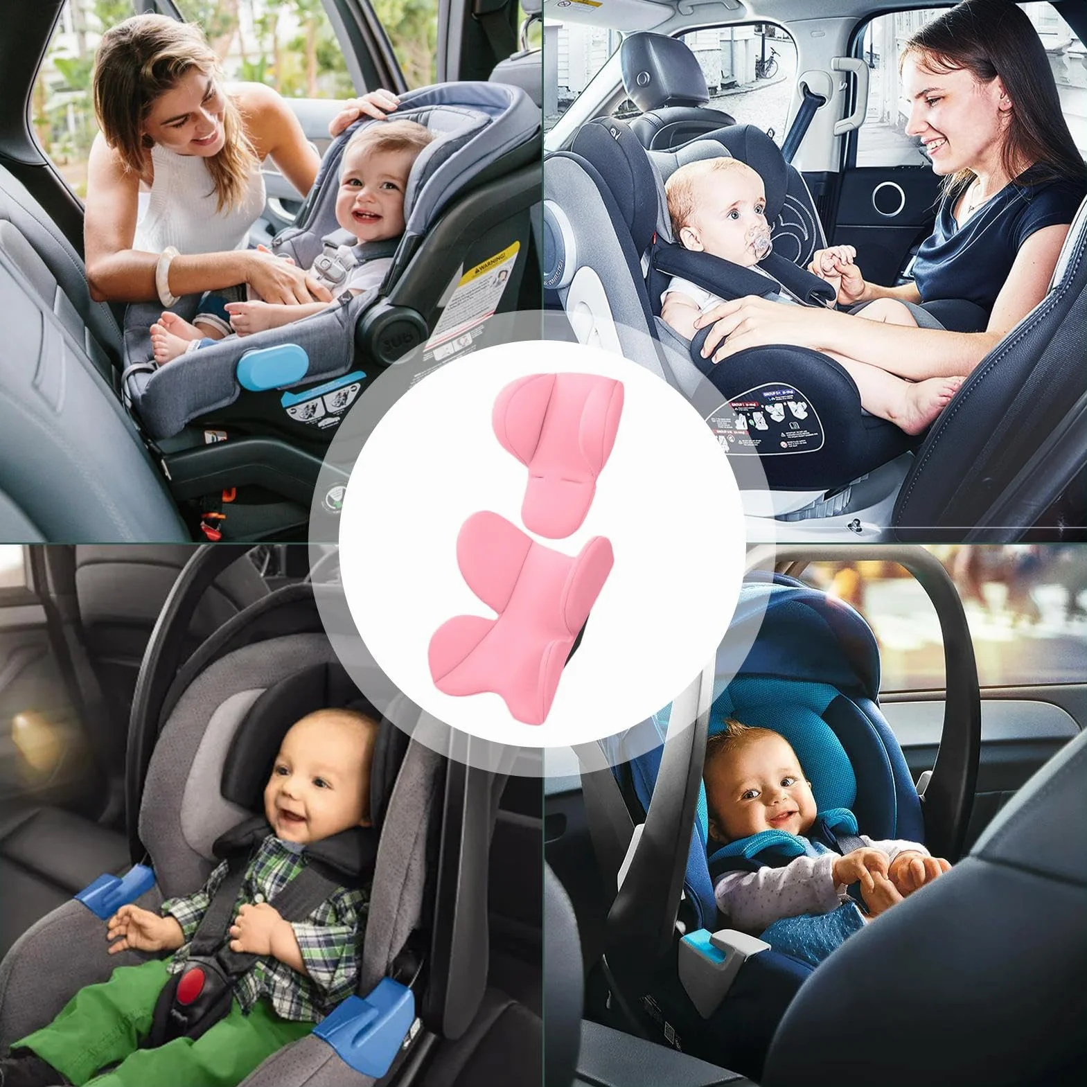 Riduttore Sedile Passeggino, Cuscino Per Passeggino, Ovetto Seggiolino Auto, Morbido Cuscino Per Carrozzina Neonato, CuscinoDi Supporto Per Testa E Corpo, CuscinoPer Inserto Per Seggiolino Per Bambini