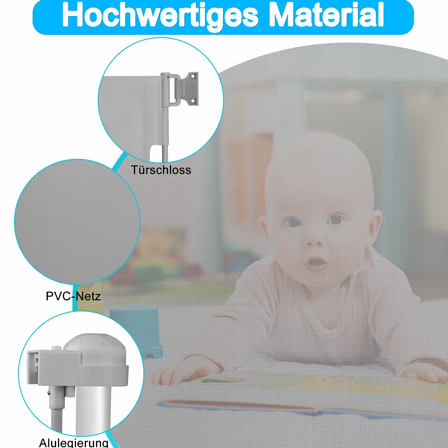 Froadp Griglia di protezione per scale, estensibile da 0 a 180 cm, adatta per bambini e animali domestici, porta retrattile, adatta per interni ed esterni (grigio, 0-180 cm)