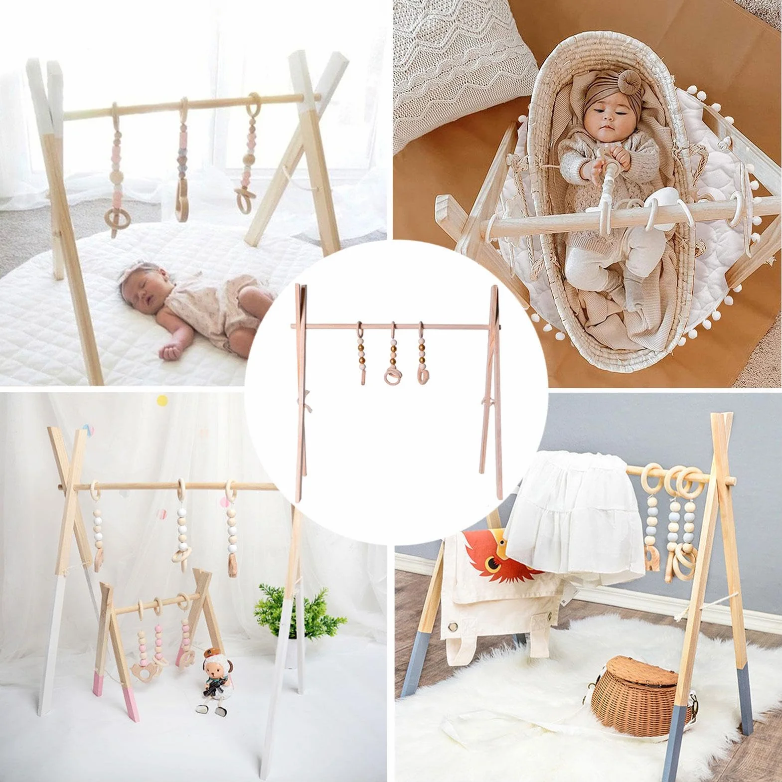 Palestra In Legno Per Bambini Giocattolo Pieghevole Telaio Palestra Cameretta