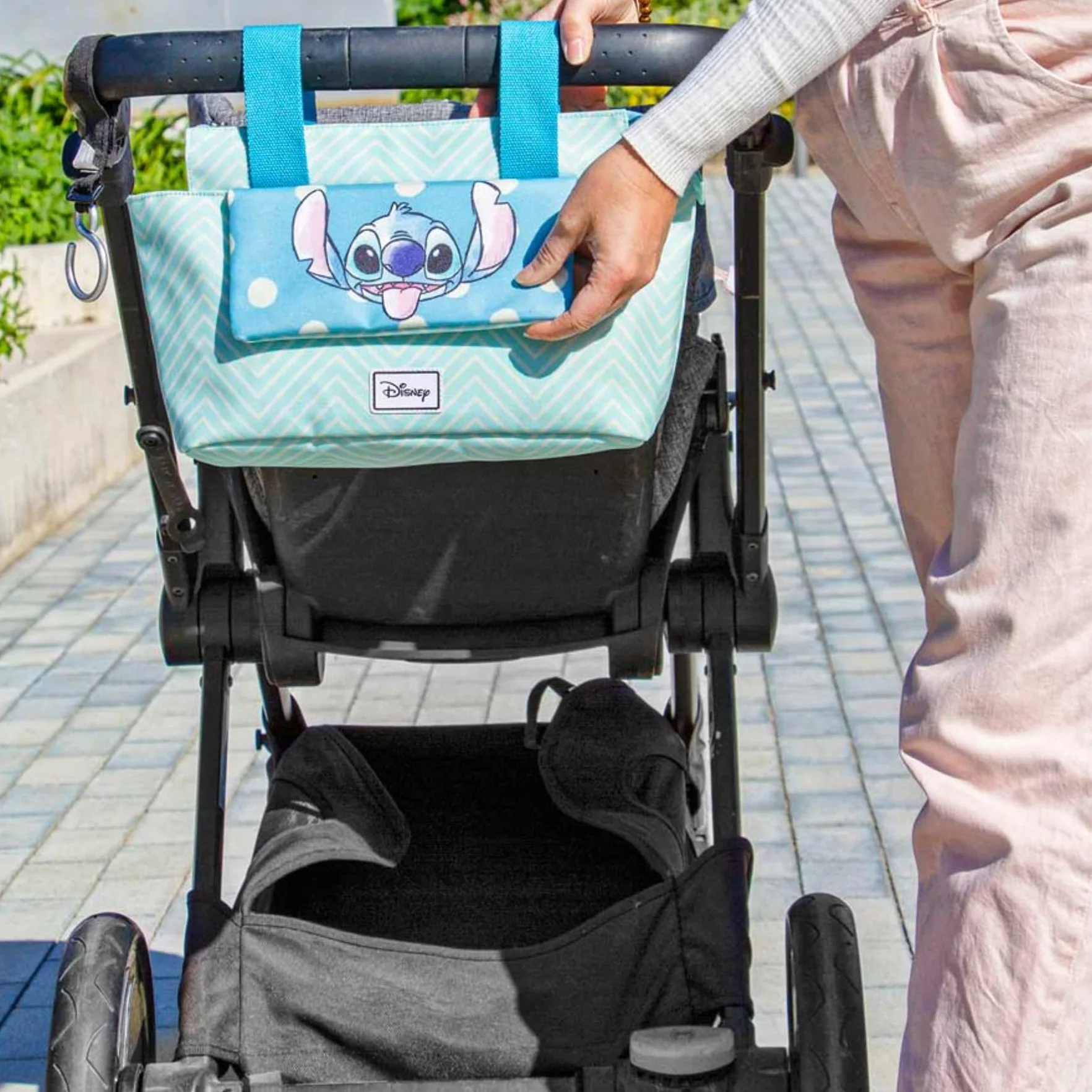 Disney Lilo e Stitch Lovely-Borsa Organizer per Passeggino Hamper Mommy, Blu, 31 x 27 cm