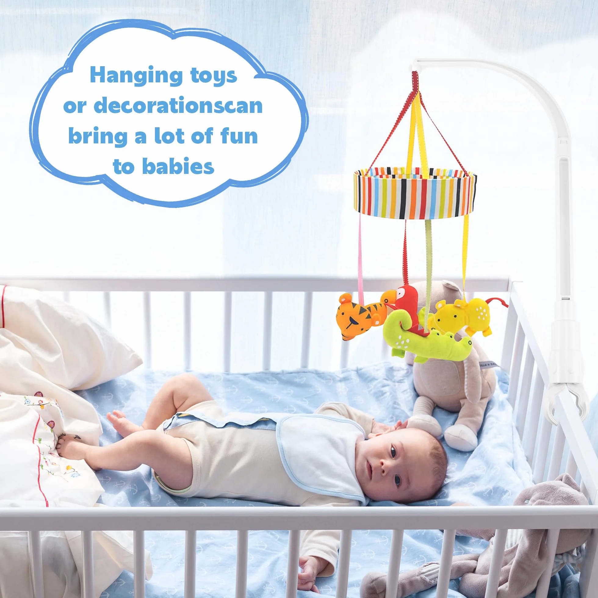 Culla Braccio Mobile, Supporto Giostrina Lettino, Supporto per Culla per Neonati per Decorazione Giocattolo fai da te
