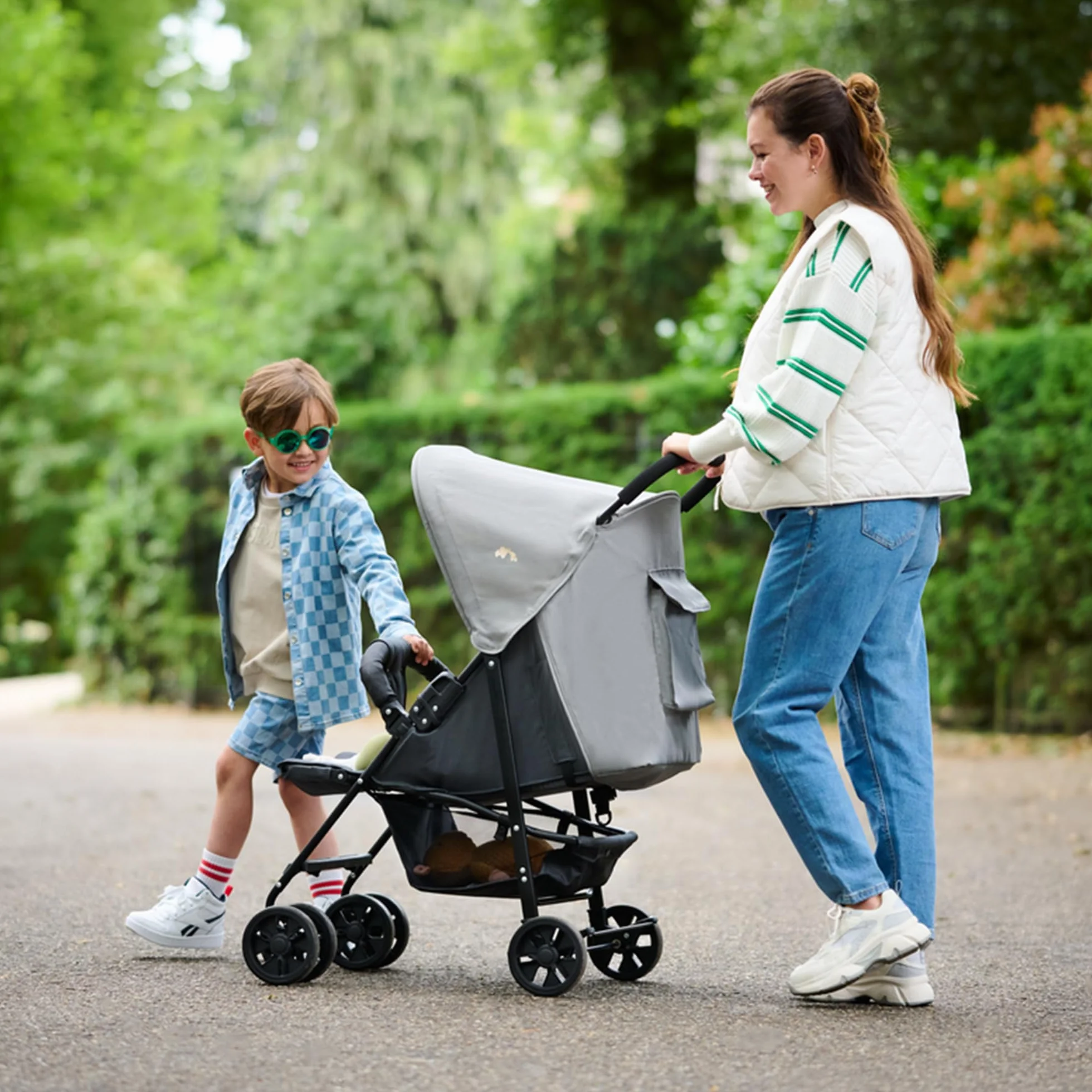 Bebeconfort Foggy, passeggino, da 0 a 3,5 anni, fino a 15 kg, passeggino portatile e leggero, con posizione sdraiata per neonati, compatto quando chiuso, corrimano articolato, Tinted Stone