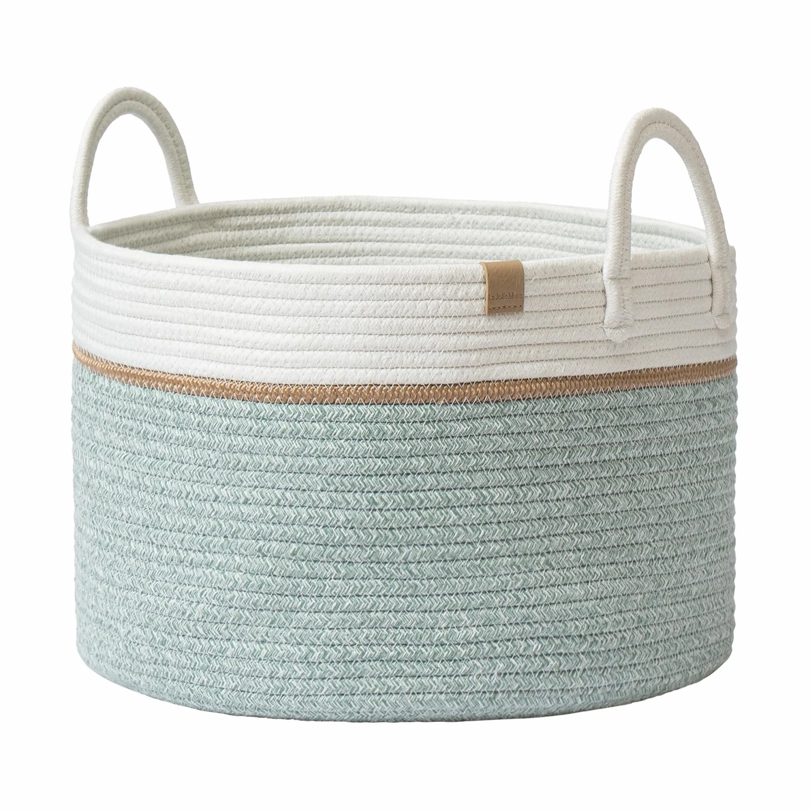 LA JOLIE MUSE Cestino Intrecciato, Cestini in Filo di Cotone, Cesto Grande in Cotone, Cesto per Biancheria, Cesto per Piumone, Giocattoli per Bambini, Cesto per Biancheria per la Stanza dei Bambini
