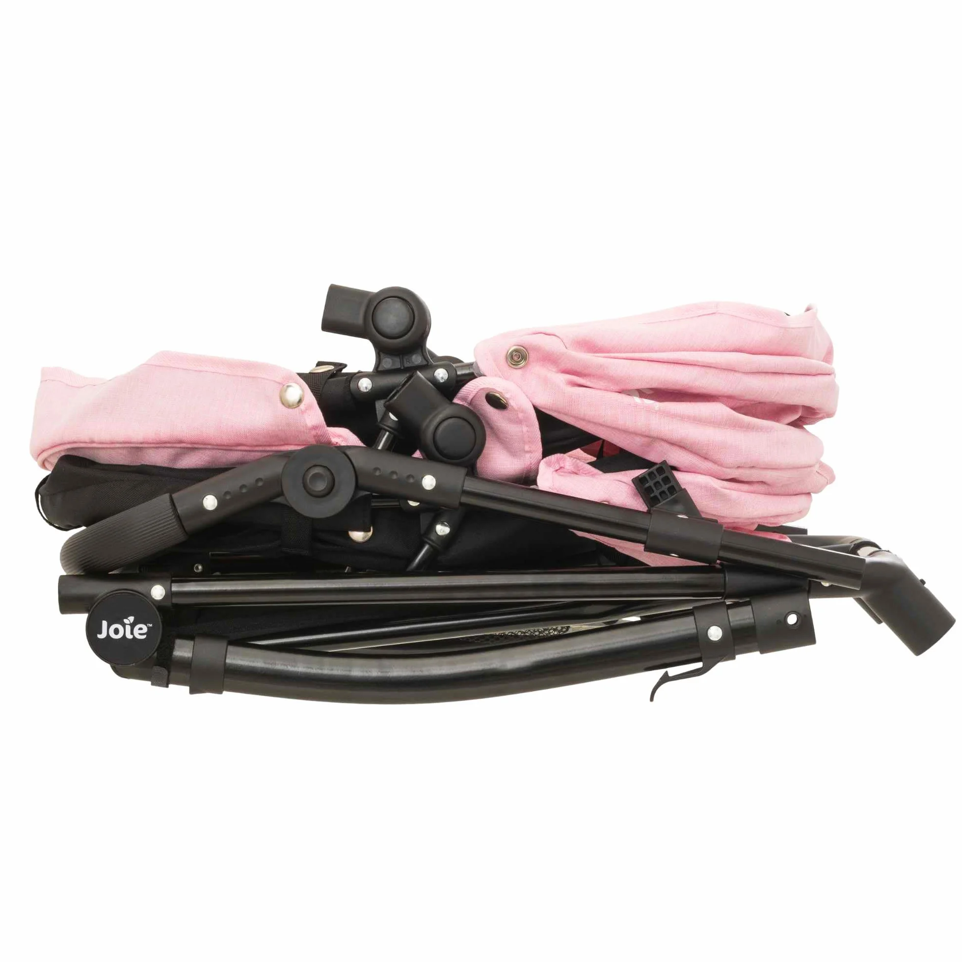 Joie Junior Evalite Twin Passeggino doppio rosa e nero, carrozzina doppia per bambole con maniglia regolabile in altezza e diverse opzioni di seduta, adatto per bambini dai 3 anni in su