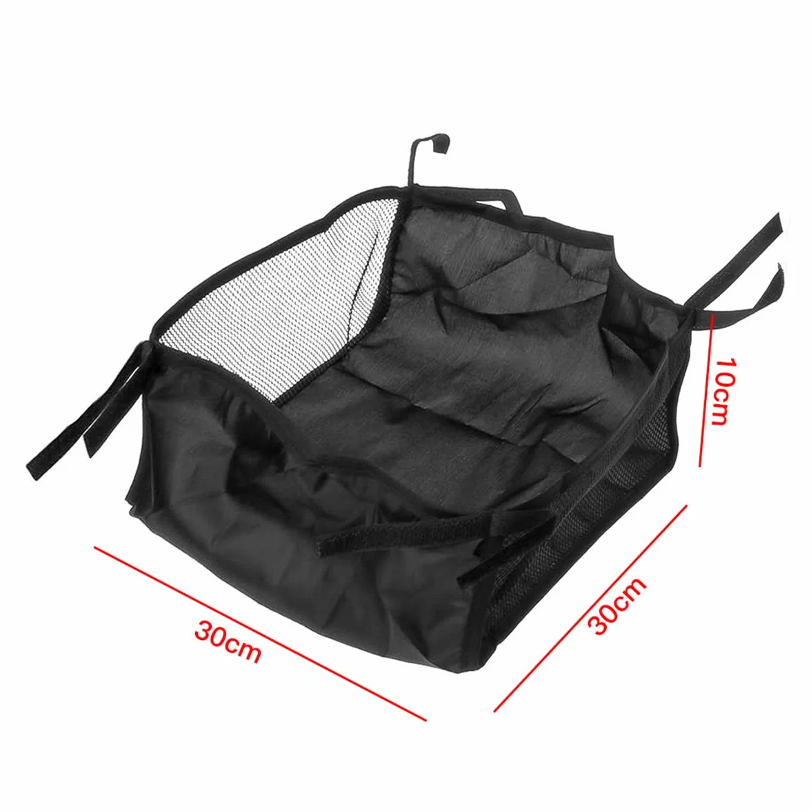 Cesto per Carrozzina, Borsa portaoggetti per Carrozzina, Borsa portaoggetti per Passeggino (30x30x10cm Nero)