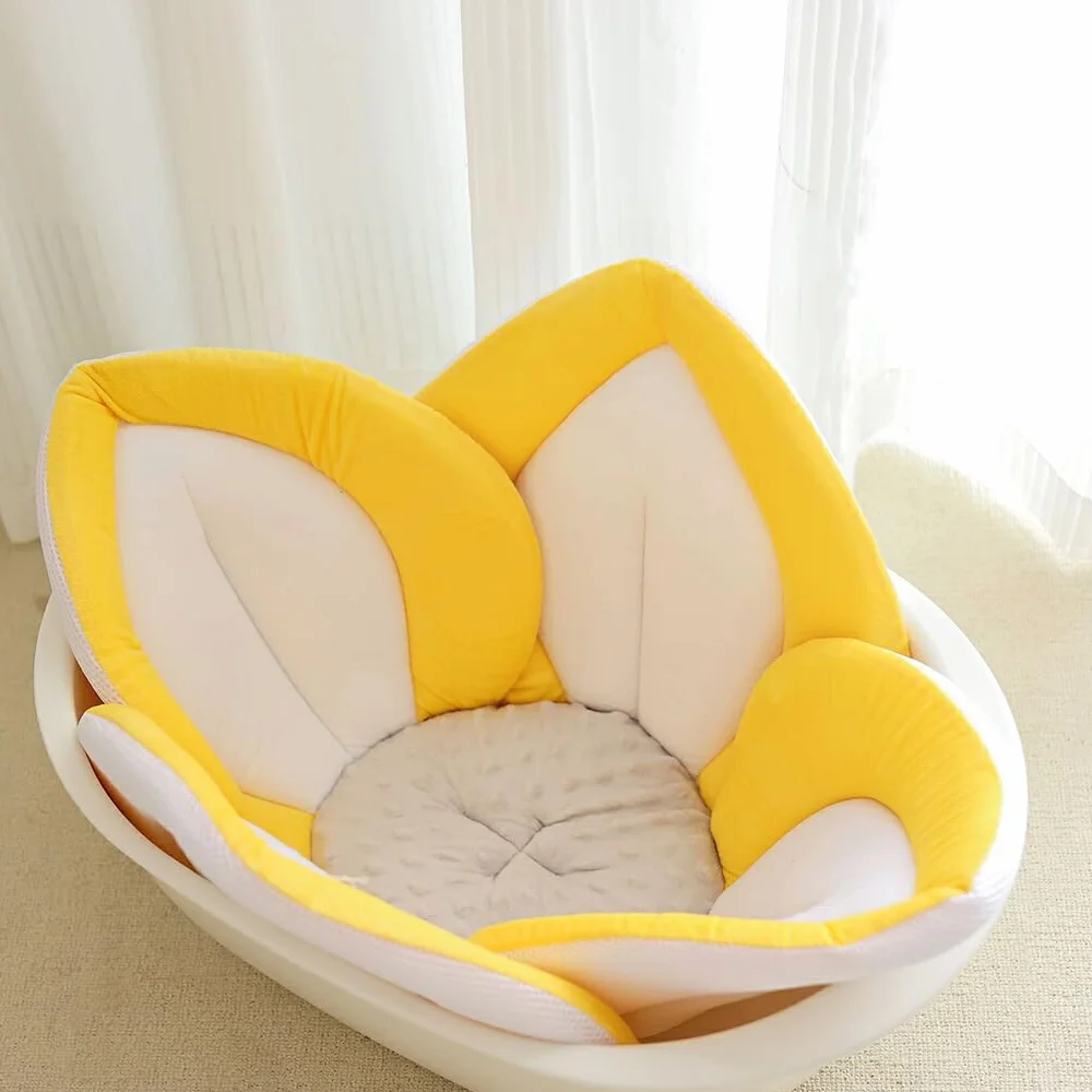 BEALIFE Comodo Cuscino per Bagnetto Liquidity Pamper Little One Panno per Bagnetto Fiore Sedile per Bagnetto Sedile in Rete Tappetino Vasca da Bagno, Lato Grigio, 80 cm