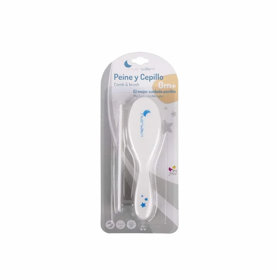 Interbaby P1177-18 Asciugamano con cappuccio per neonato LOVE YOU in bianco e grigio con Set de Spazzola e Pettine - 900 g