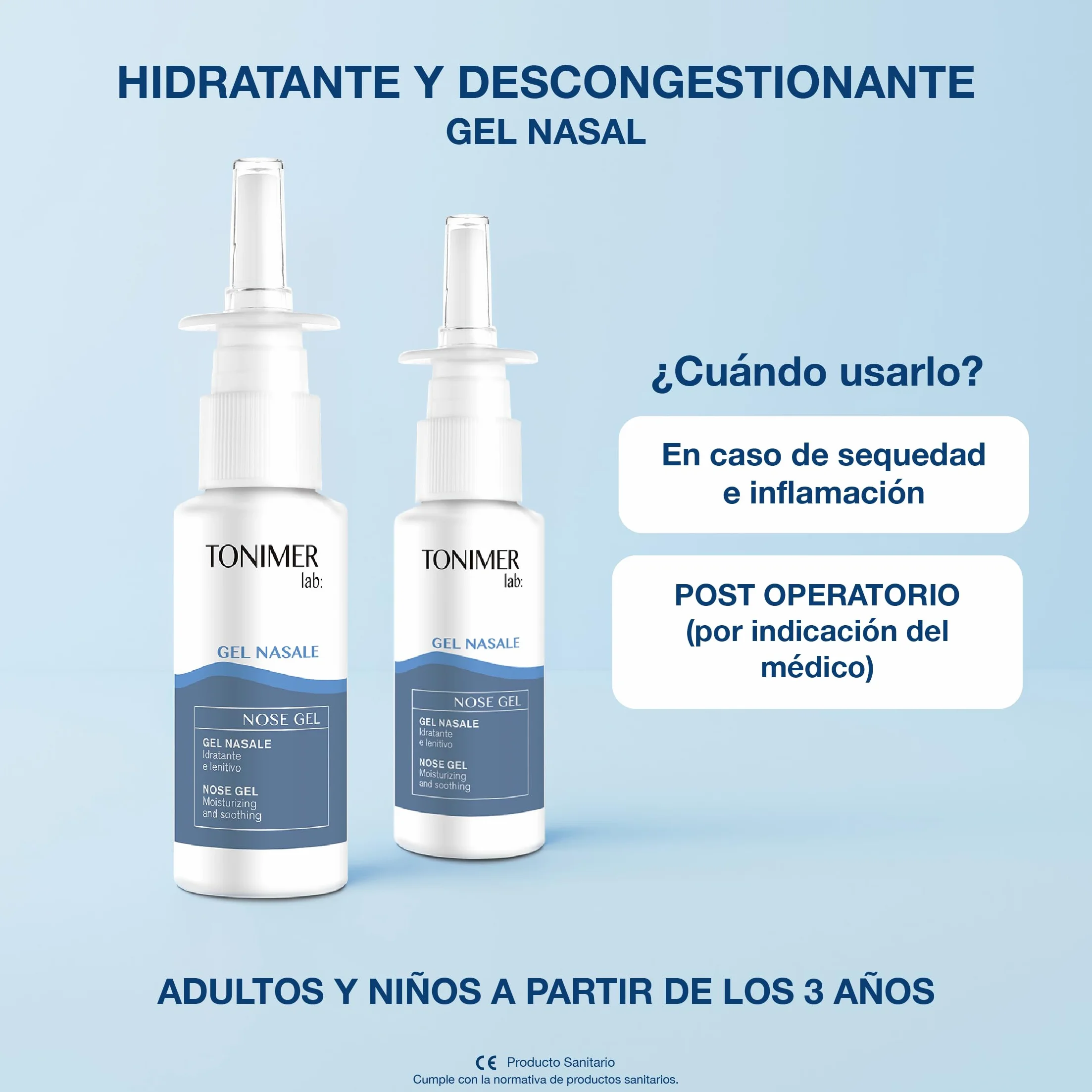Tonimer Lab Gel Nasale 20 ml – Protettivo e Decongestionante – Indicato nei casi di Secchezza e Infiammazione – Mantiene il Microambiente Nasale