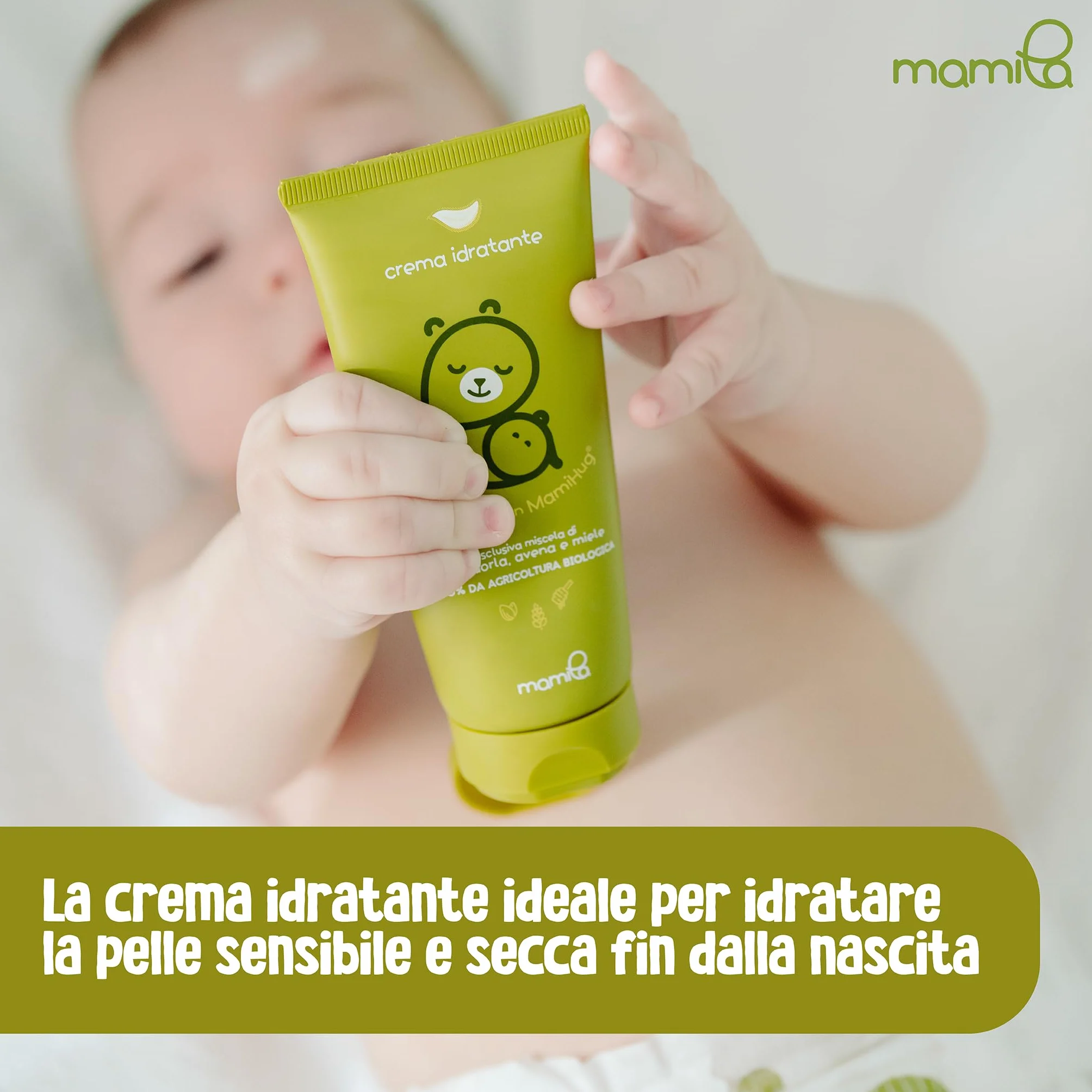 Mamila Set Completo per la Cura del Bambino, 7 Prodotti Essenziali MamiHug, Include Shampoo, Bagnetto, Detergente, Pasta Protettiva, Crema Idratante, Polvere d'Amido, Olio Emolliente
