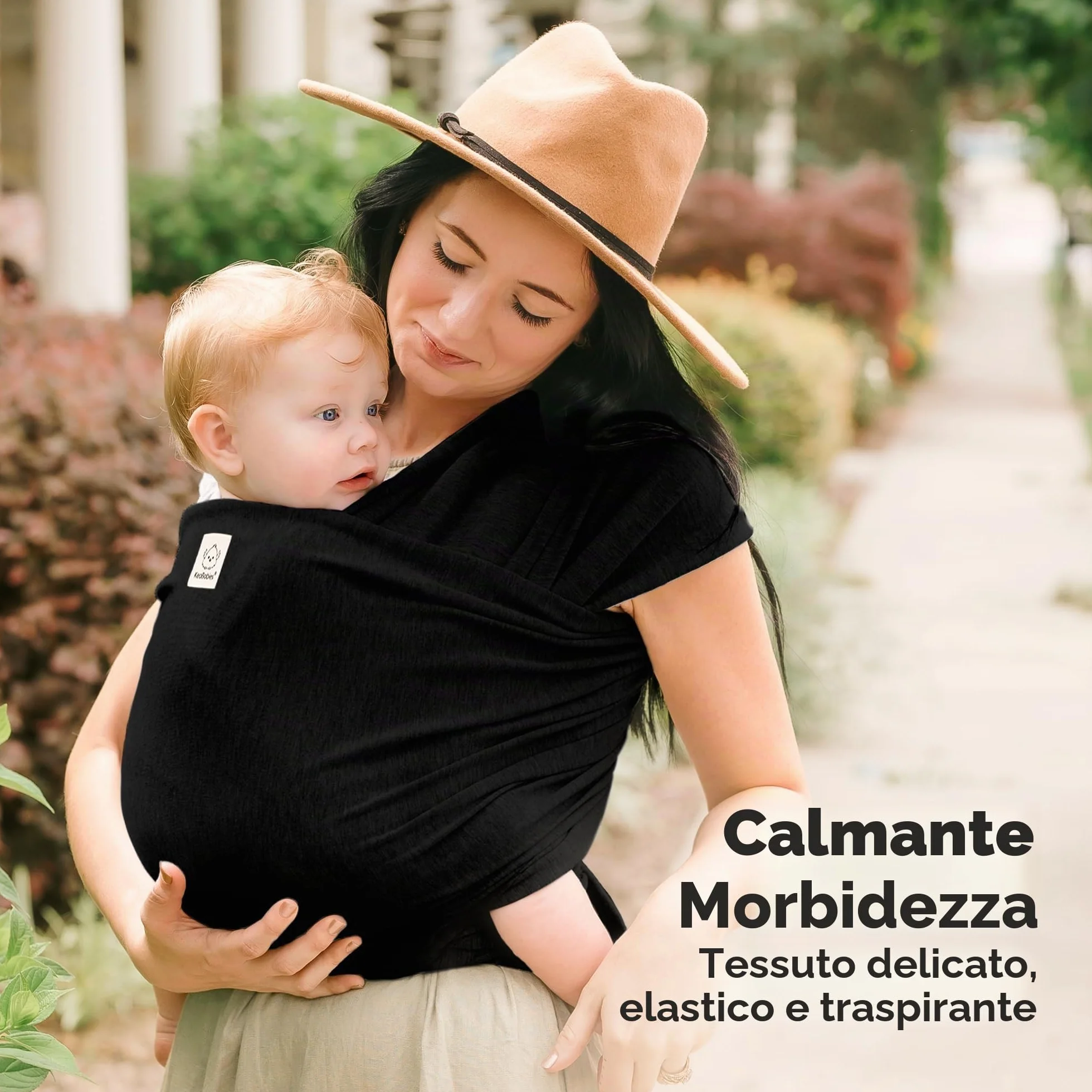 KeaBabies Baby Wrap Carrier - Tutto in 1 Original Baby Carrier Fascia da Neonato a Bambino, Facile da Indossare, Legatura Senza Mani, Leggero, Impacchi per Bambini Traspiranti (Trendy Black)