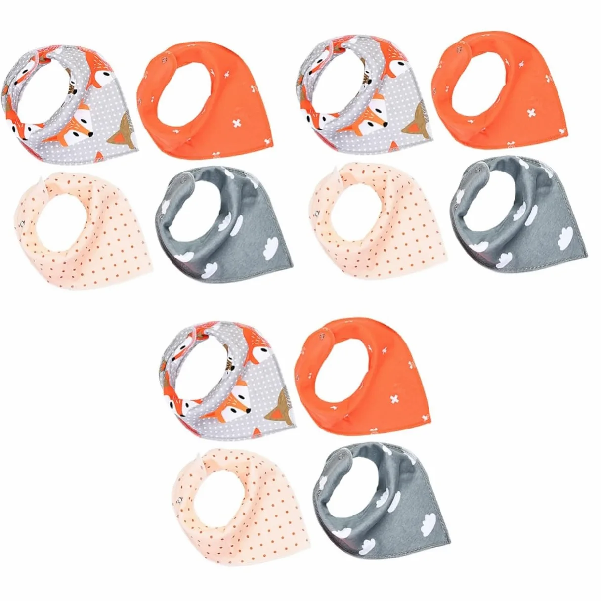 Abaodam 12pezzi Bavaglini Bandana Per Assorbenti e Regolabili Protezione Per Teething e Ruttini Design Unisex Per Per e Ragazze