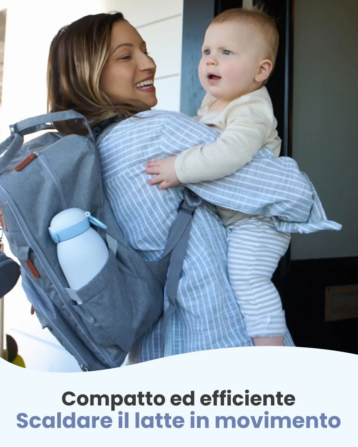 GROWNSY Scaldabiberon Portatile da Viaggio Scalda Biberon Elettrico Senza Fili con Riscaldamento Rapido per Latte Materno e Formula Batteria 10000mAh Capacità 600mL e Controllo della Temperatura