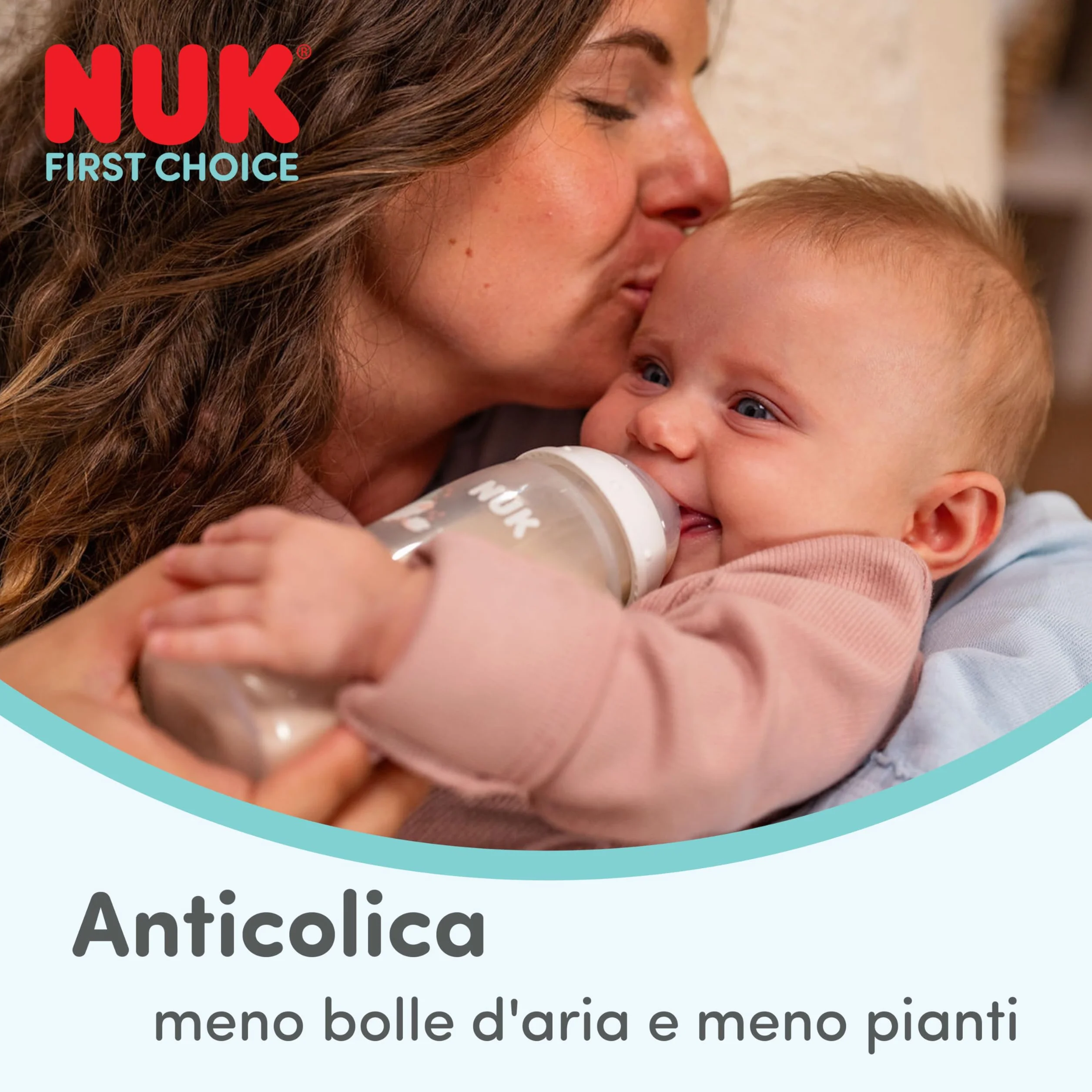 NUK First Choice Biberon | 3+ mesi | 240 ml | Biberon anti-colica | Vetro | Indicatore di controllo della temperatura | Cavalluccio marino | Confezione da 1