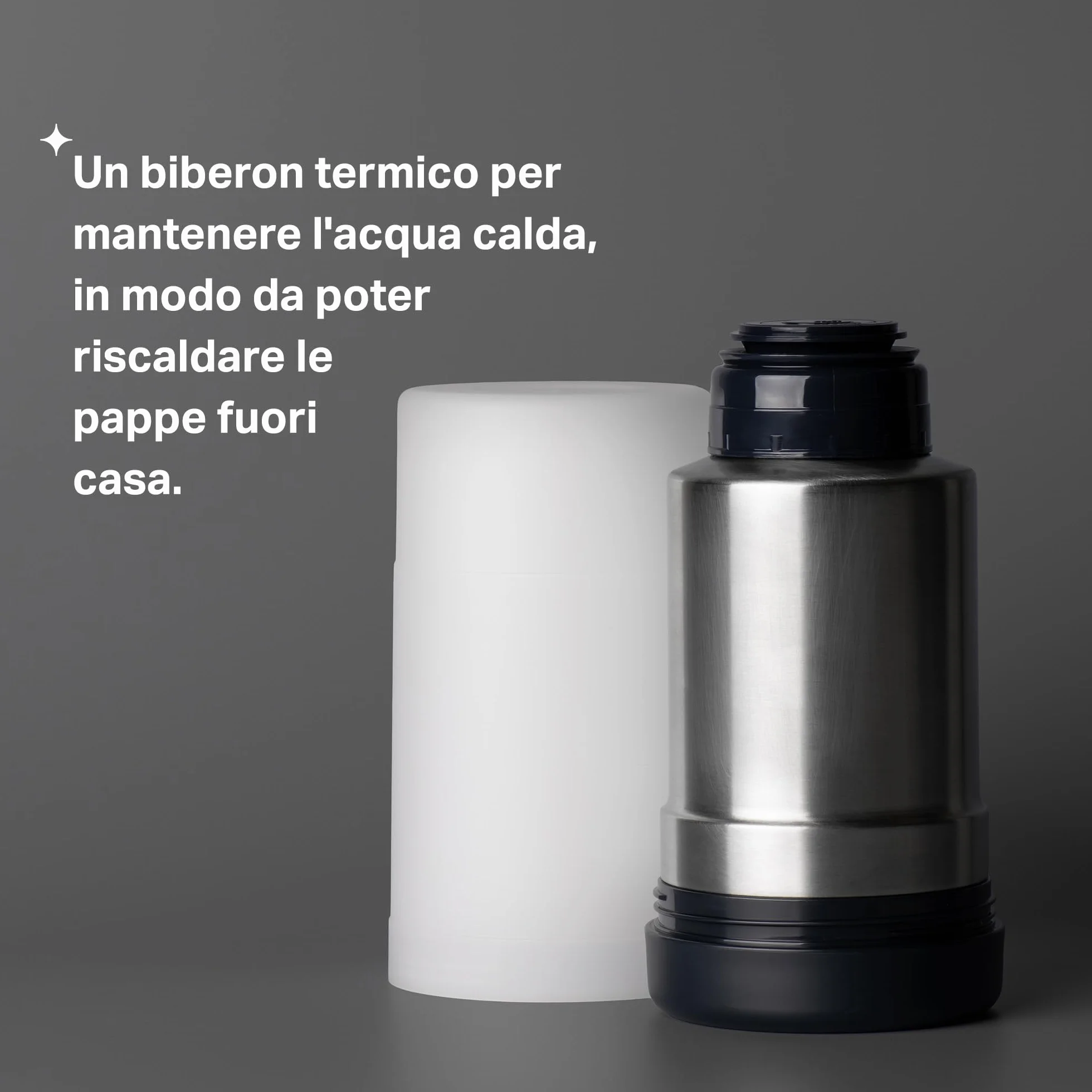 Tommee Tippee Scaldabiberon da Viaggio, Ideale per Viaggi, Isolamento Termico, Borraccia in Acciaio inox con Tappo a Prova di Perdite