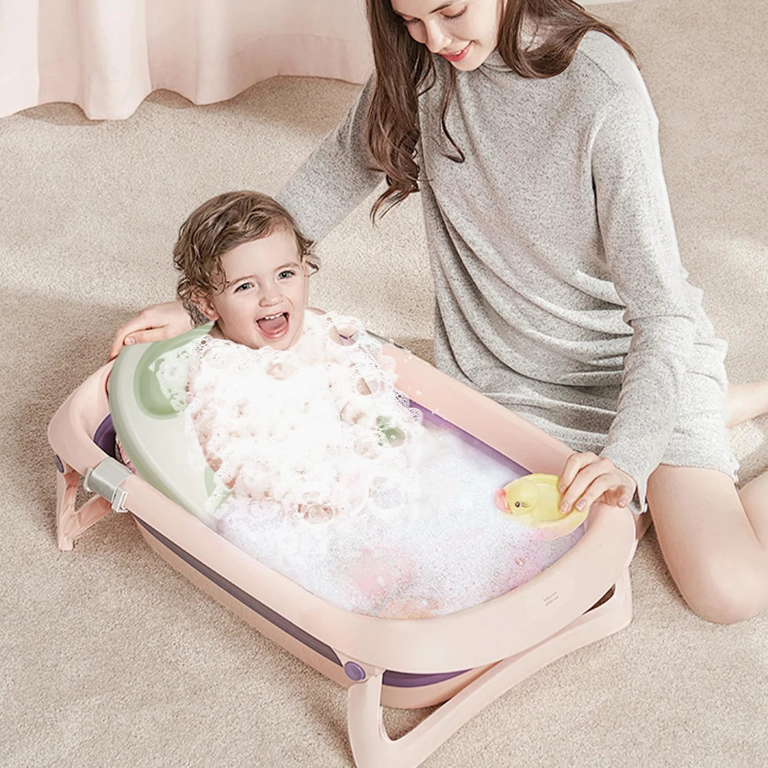 Supporto per bagnetto,Cuscino di supporto per bagnetto | Sedia da doccia per bambini Bather Easy Rinse,Supporto ergonomico per il bagno dei bambini, seggiolino per vasca da bagno, se