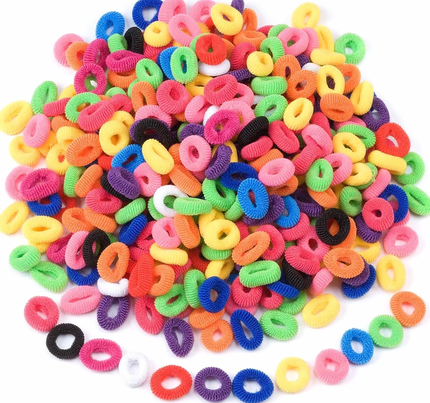 Red Ember 100 mini elastici per capelli, per capelli sottili, sottili o lisci, confezione da coda di cavallo, elastici per capelli per neonati e bambini, diametro 2,5 cm