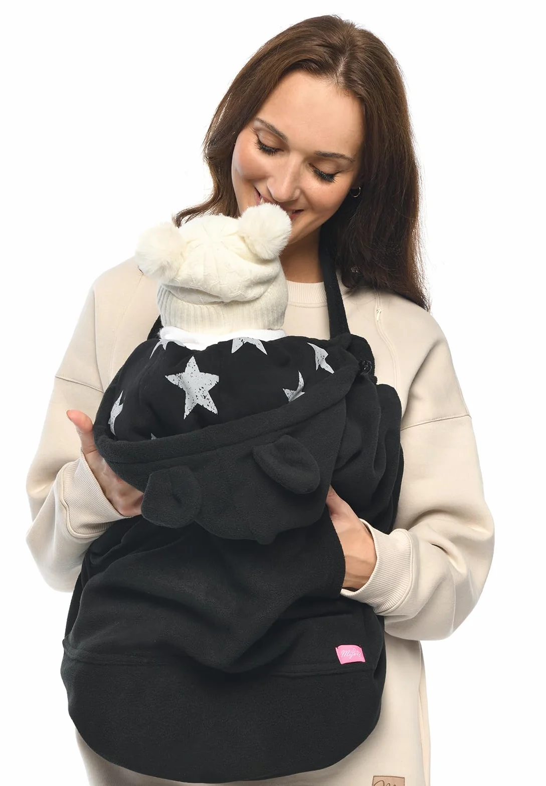 Mija 4023 - Copritutto universale per Baby Carrier/Traget/Cape 4023 (nero/con stelle 2)