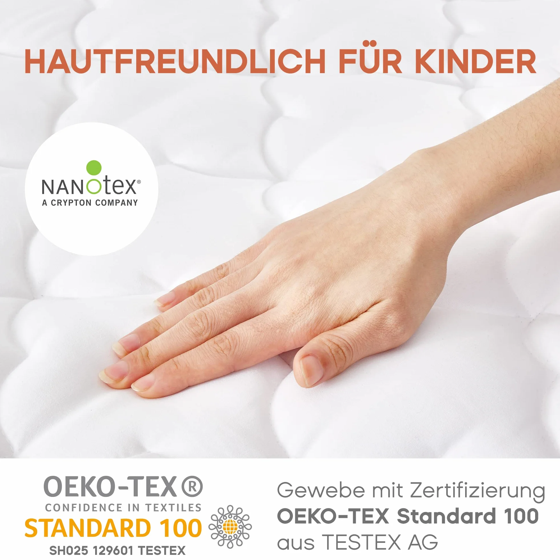SONIVE Coprimaterasso impermeabile per culla e bambini piccoli, imbottitura in microfibra, 10 oz, certificato Oeko-Tex Standard 100, bianco, 70 x 140 cm