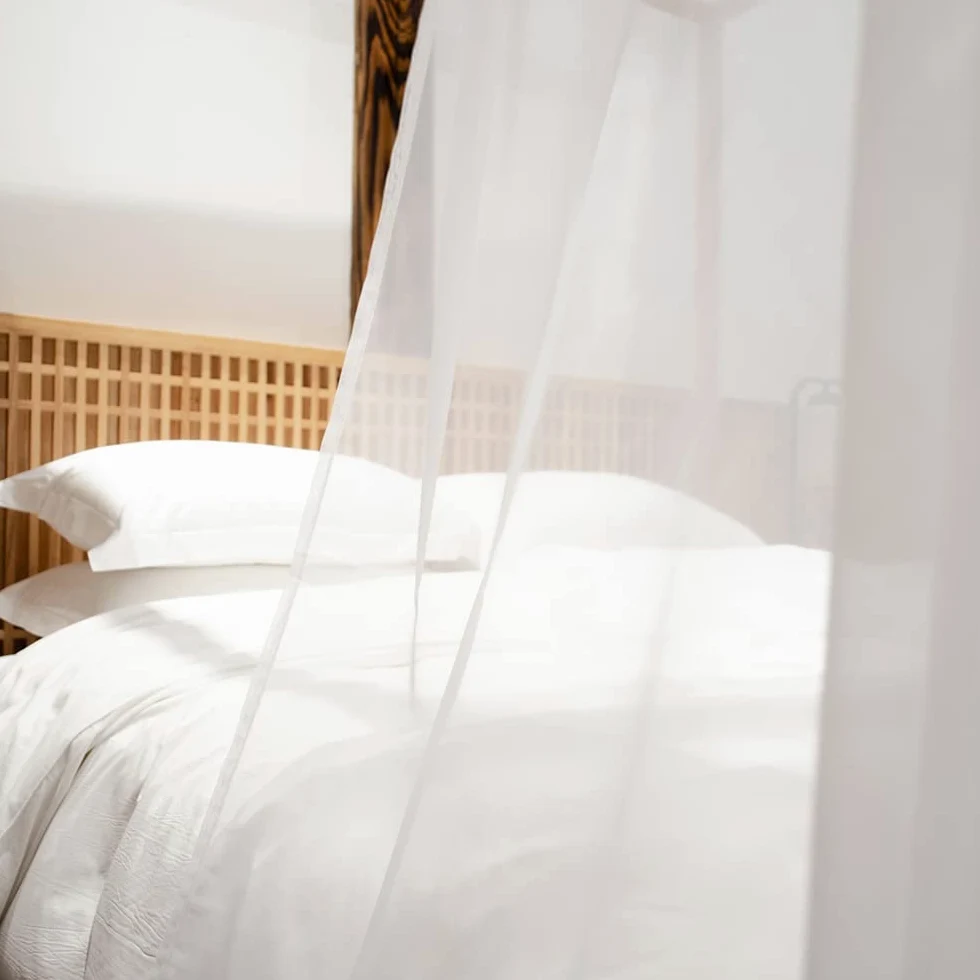 Linentalks Sciarpa a Baldacchino Bianca per Letto Matrimoniale, Tende da Letto di Lusso