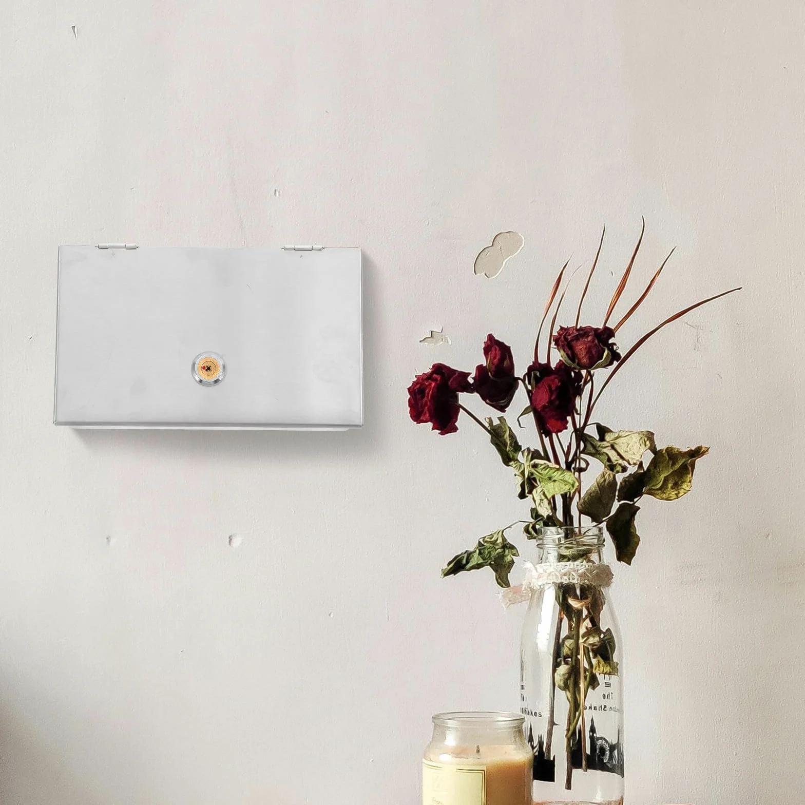 OUNONA Copripresa Elettrica Antieffrazione Protezione Punto di Connessione da Esterno, in Acciaio Inox, Scatola Bloccabile per Ufficio e Casa