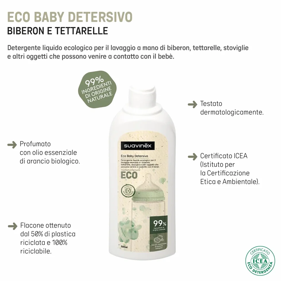 Suavinex Multipack Eco Baby Detergente per Biberon e Tettarelle 6 x 500 ml, Detergente stoviglie, Biberon Tettarelle ecologico