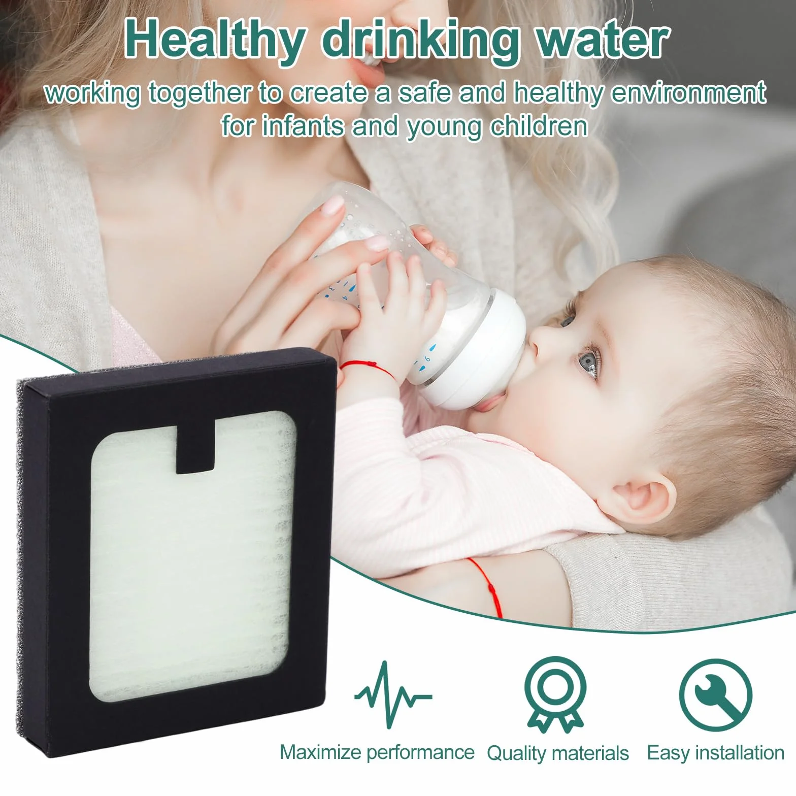 4 Pezzi Filtro Sostituzione Compatibile con Baby Brezza Baby Bottle Washer Pro, 6,7x5,8x1,3cm PP PET Pulitore Bottiglia Accessori Filtrazione