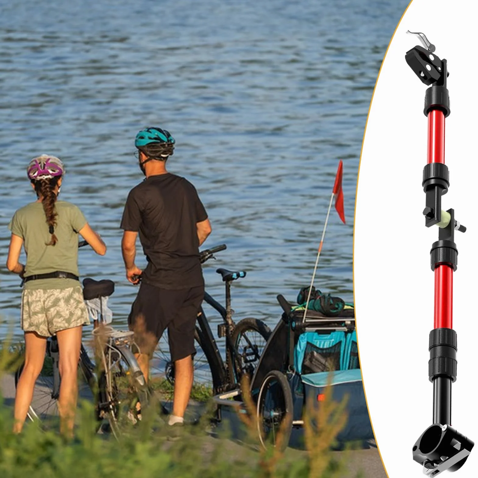 Attacco per Rimorchio Bici, Adattatore Universale per Carrelli, Accessori Portapacchi Posteriore in Lega per Trasporto Bambini Animali Domestici e Avventure all'Aperto